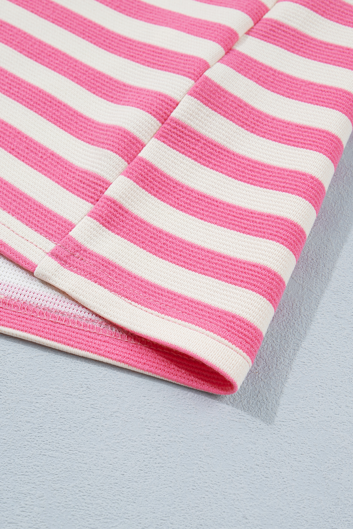Women's Striped Colorblock Tee – Casual Loose Summer Shirt - Detail View 10 Women's Striped Colorblock Tee – Casual Loose Summer Shirt - Detail View 10