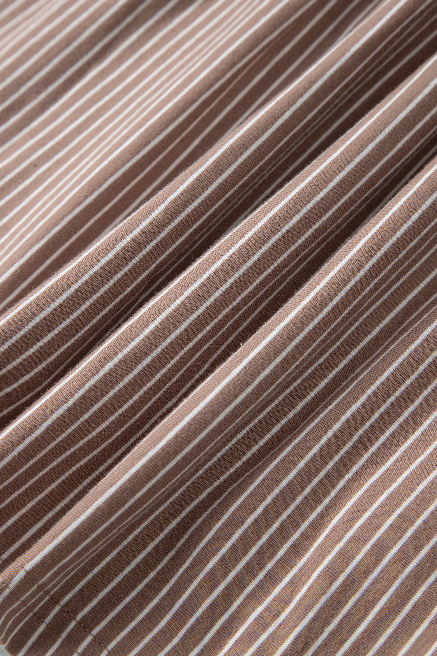 Women's Khaki Stripe V Neck T-Shirt – Casual High Low Tee with Side Slit for Daily Wear - Detail View 13 Women's Khaki Stripe V Neck T-Shirt – Casual High Low Tee with Side Slit for Daily Wear - Detail View 13