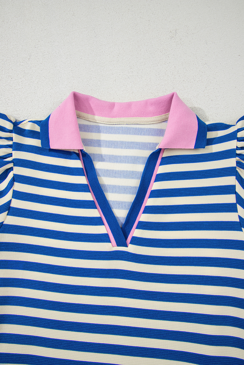 Flattering Flutter Sleeve Mini Dress with Contrast Trim - Perfect for Summer Occasions - Detail View 7 Flattering Flutter Sleeve Mini Dress with Contrast Trim - Perfect for Summer Occasions - Detail View 7