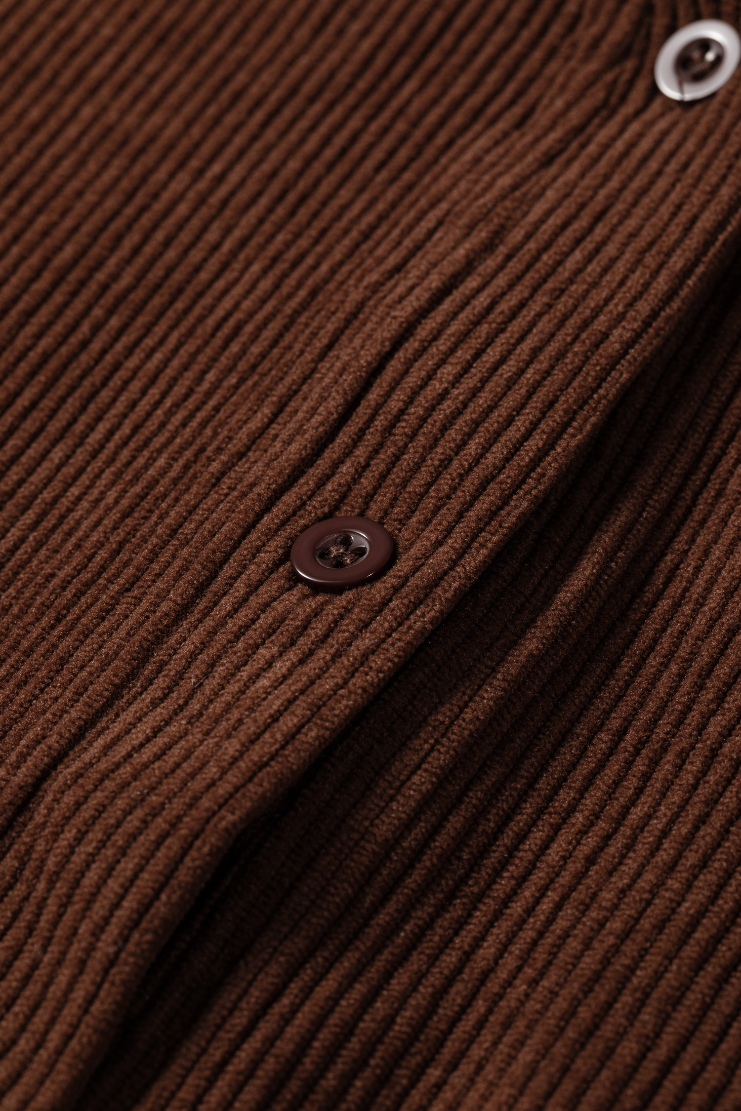 Casual Coffee Brown Corduroy Top – Women's Button-Down Shirt - Detail View 11 Casual Coffee Brown Corduroy Top – Women's Button-Down Shirt - Detail View 11