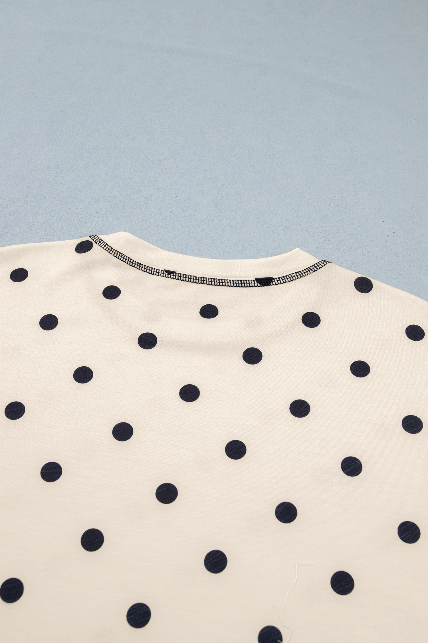 Women's Casual Polka Dot Set – Round Neck Short Sleeve Top and Drawstring Shorts, Summer Vacation Gift - Detail View 12 Women's Casual Polka Dot Set – Round Neck Short Sleeve Top and Drawstring Shorts, Summer Vacation Gift - Detail View 12