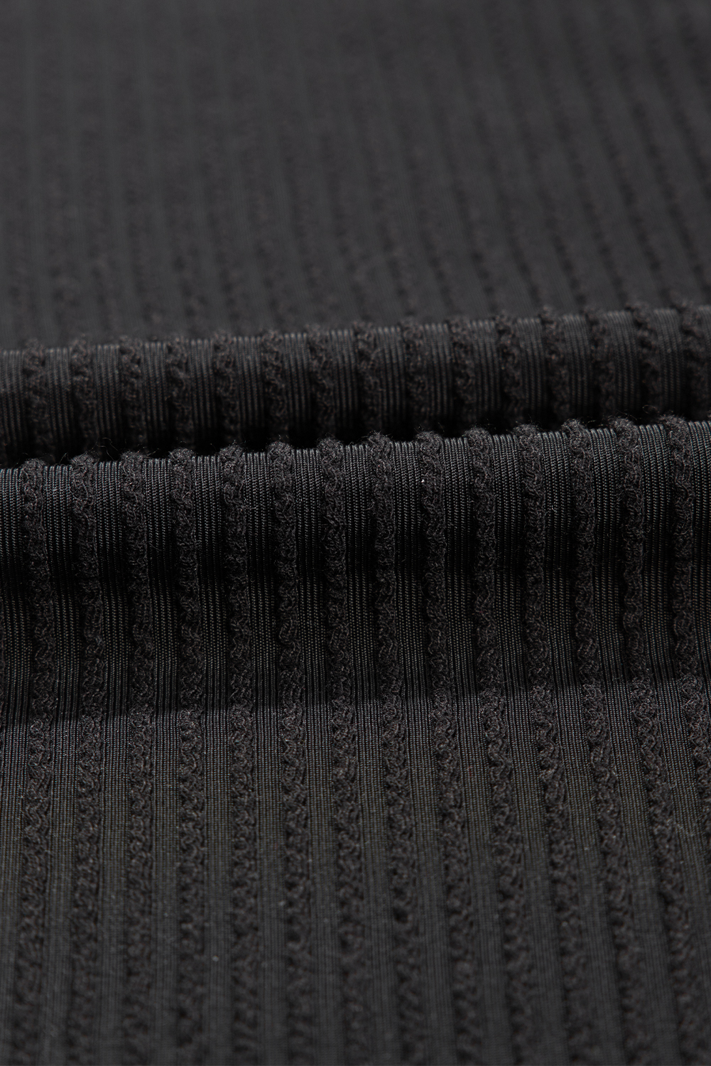 Plus Size Black Textured V-Neck T-Shirt for Women – Comfortable Style with Pocket Detail - Detail View 8 Plus Size Black Textured V-Neck T-Shirt for Women – Comfortable Style with Pocket Detail - Detail View 8