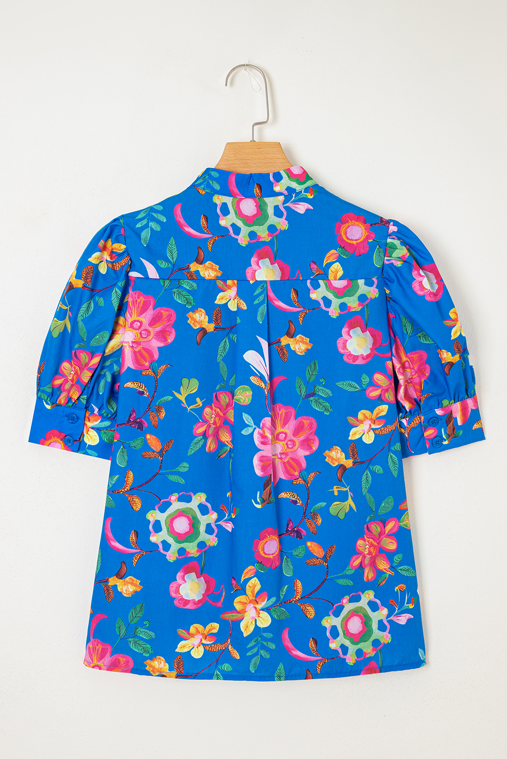 Stylish Floral Print Shirt with Puff Sleeves - Perfect for Daily Wear - Detail View 6 Stylish Floral Print Shirt with Puff Sleeves - Perfect for Daily Wear - Detail View 6