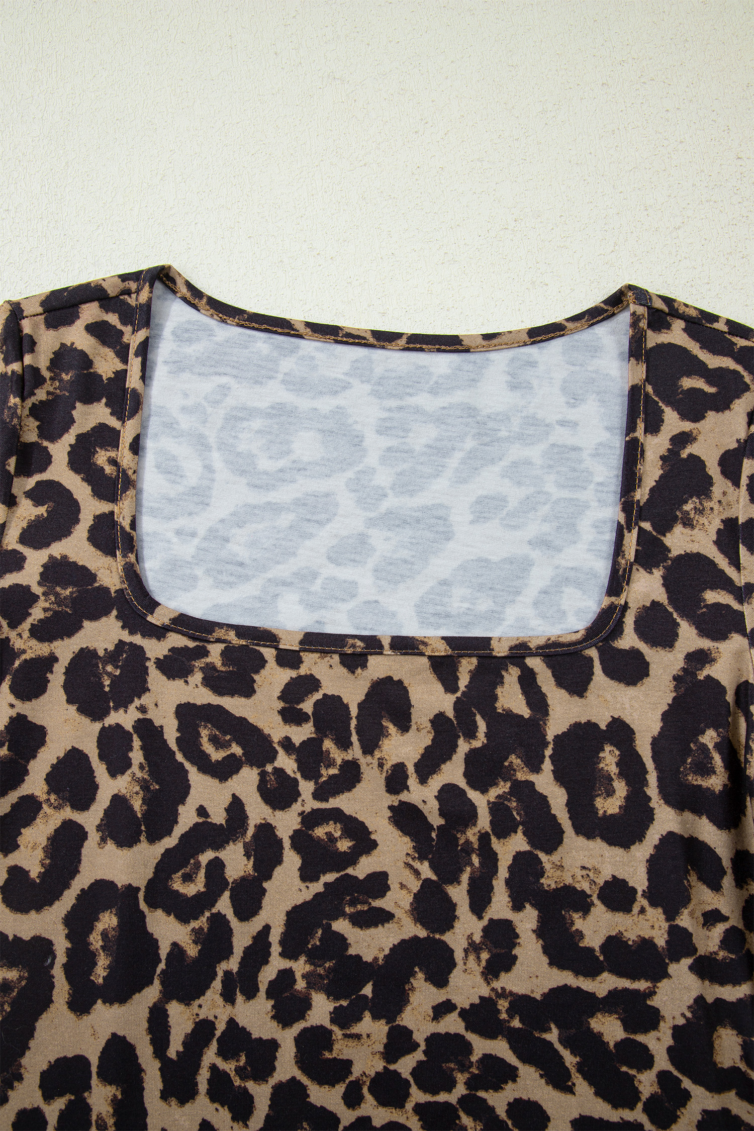 Chic Brown Leopard Print Long Sleeve Tee for Women – Modern Look for Night Out - Detail View 8 Chic Brown Leopard Print Long Sleeve Tee for Women – Modern Look for Night Out - Detail View 8