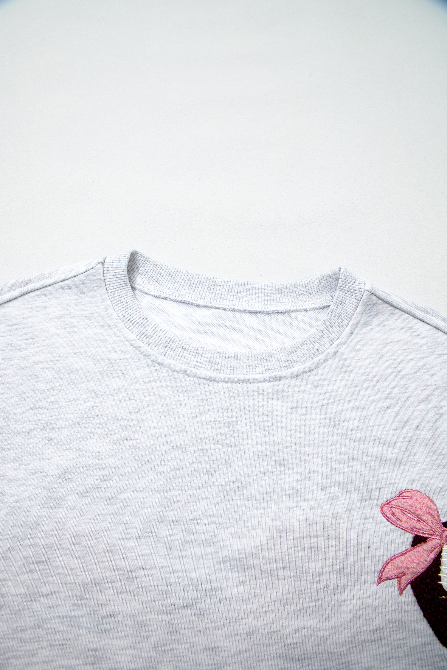 Graphic Bow Sweatshirt, Women's Casual Long Sleeve Pullover - Detail View 8 Graphic Bow Sweatshirt, Women's Casual Long Sleeve Pullover - Detail View 8
