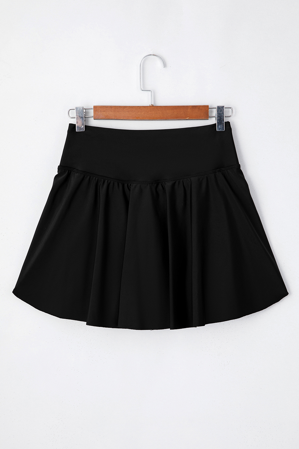 Active High Waist Swim Skort with Pockets - Sleek Black Design - Detail View 10 Active High Waist Swim Skort with Pockets - Sleek Black Design - Detail View 10