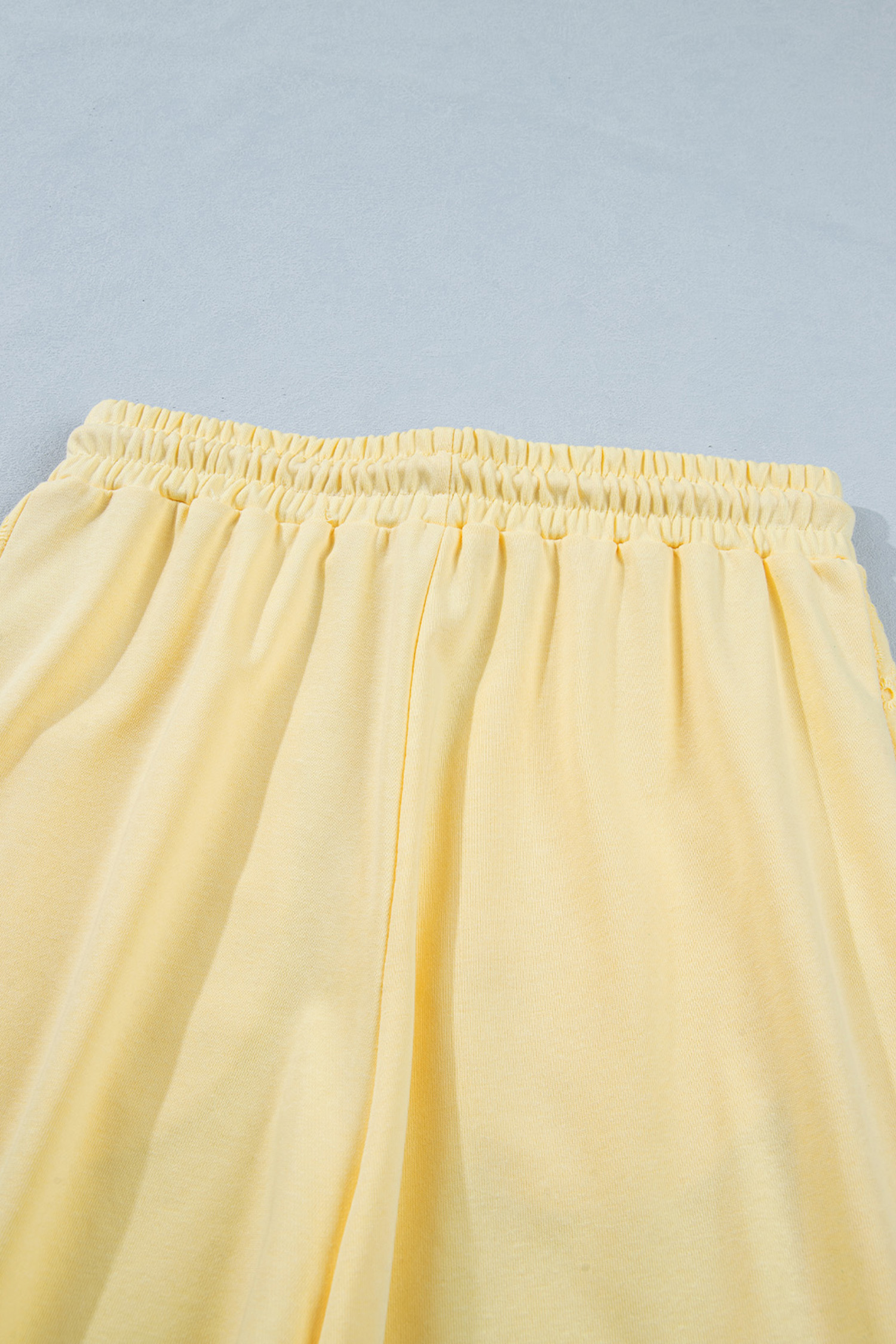 Stylish Vanilla Yellow Lounge Set for Women – Half Sleeve Lace Detail Top and High Waist Pants - Detail View 15 Stylish Vanilla Yellow Lounge Set for Women – Half Sleeve Lace Detail Top and High Waist Pants - Detail View 15