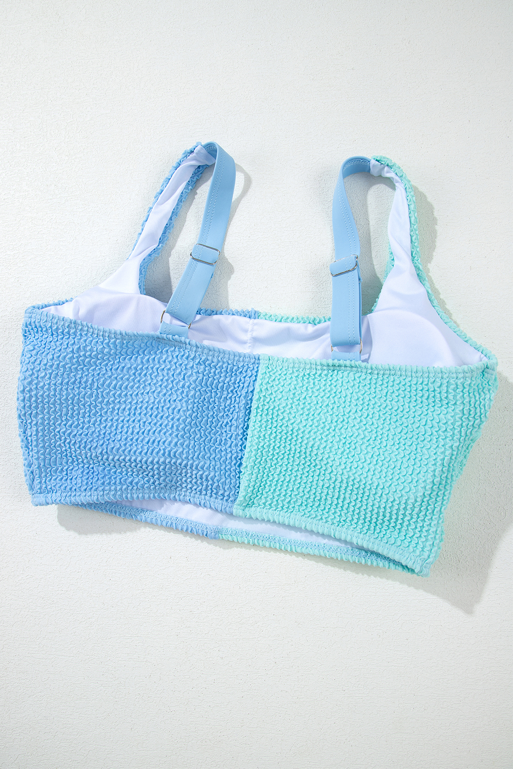 Women's Sky Blue Colorblock Square Neck Bikini for Summer Beach Days - Detail View 52 Women's Sky Blue Colorblock Square Neck Bikini for Summer Beach Days - Detail View 52