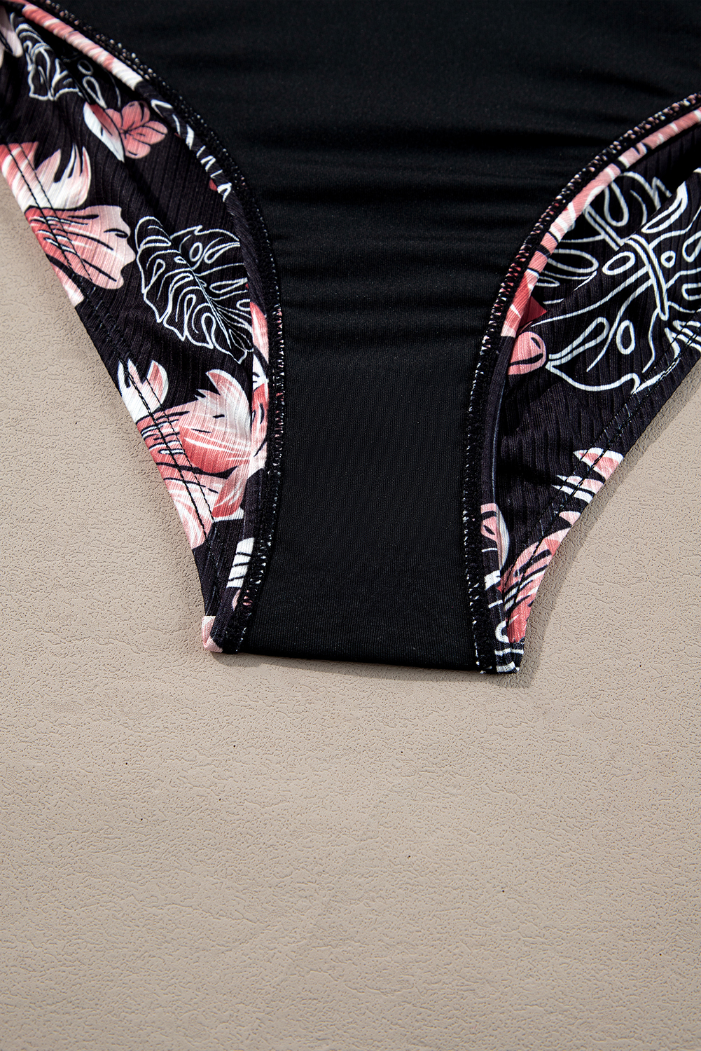 Chic Black Ribbed High Waist Bikini Set for Women – Perfect Summer Swimwear - Detail View 14 Chic Black Ribbed High Waist Bikini Set for Women – Perfect Summer Swimwear - Detail View 14
