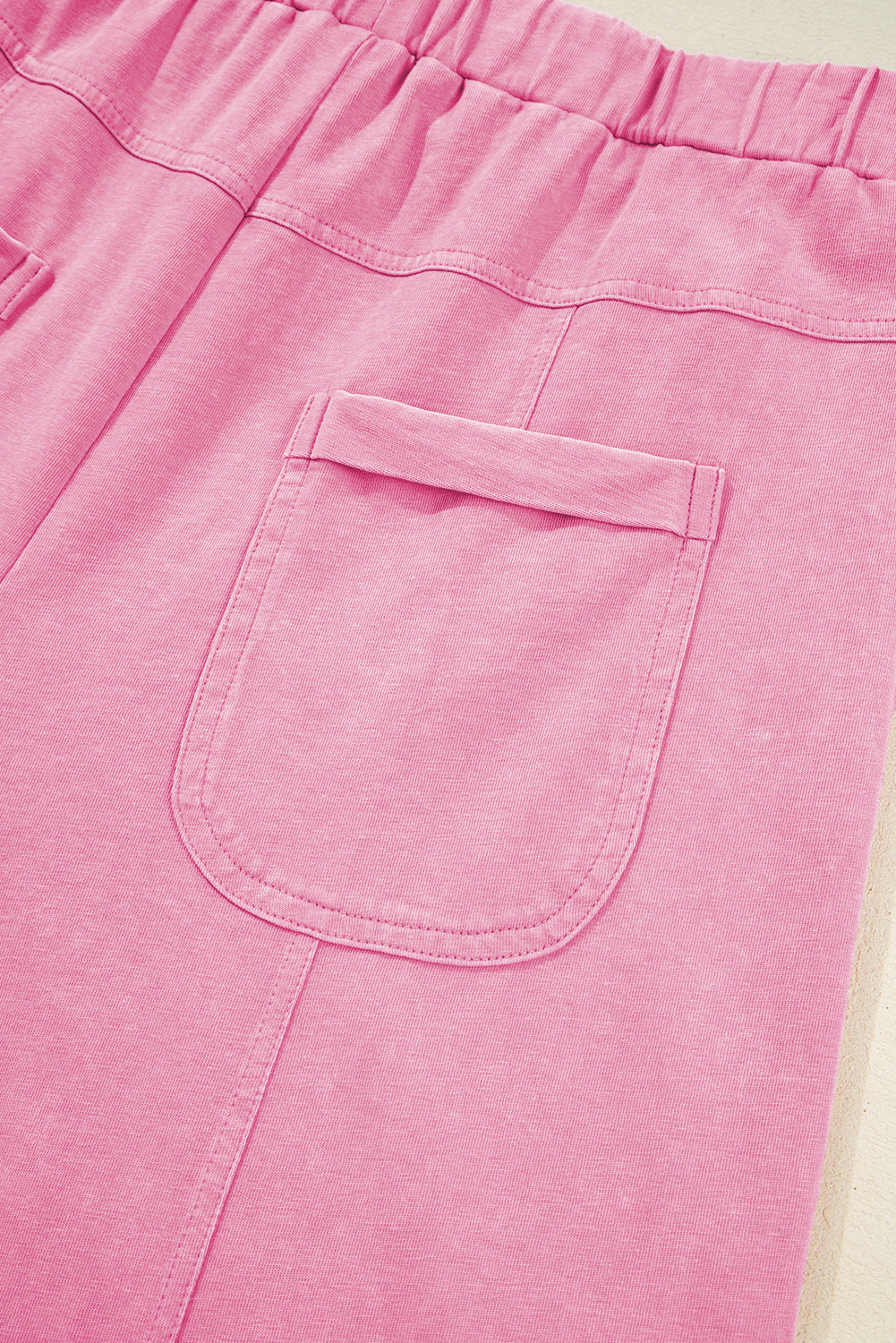 Stylish High Waist Cargo Pants for Women - Bonbon Mineral Wash with Functional Pockets - Detail View 11 Stylish High Waist Cargo Pants for Women - Bonbon Mineral Wash with Functional Pockets - Detail View 11
