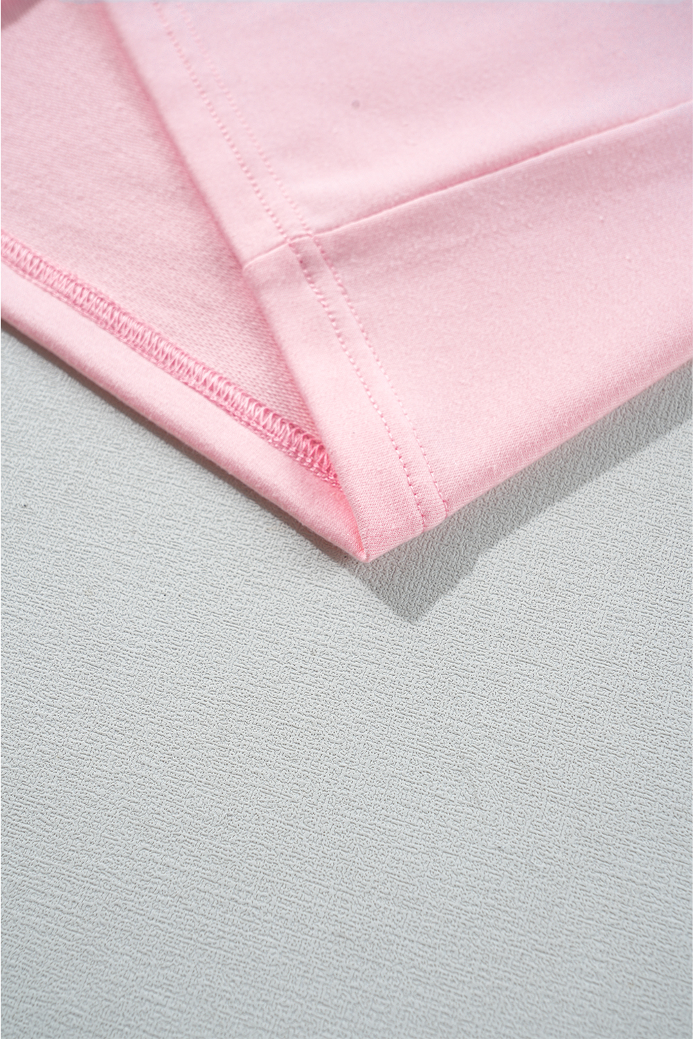 Women's Gossamer Pink Color Block Half Buttoned Ruffled Short Sleeve T-Shirt - Detail View 13 Women's Gossamer Pink Color Block Half Buttoned Ruffled Short Sleeve T-Shirt - Detail View 13