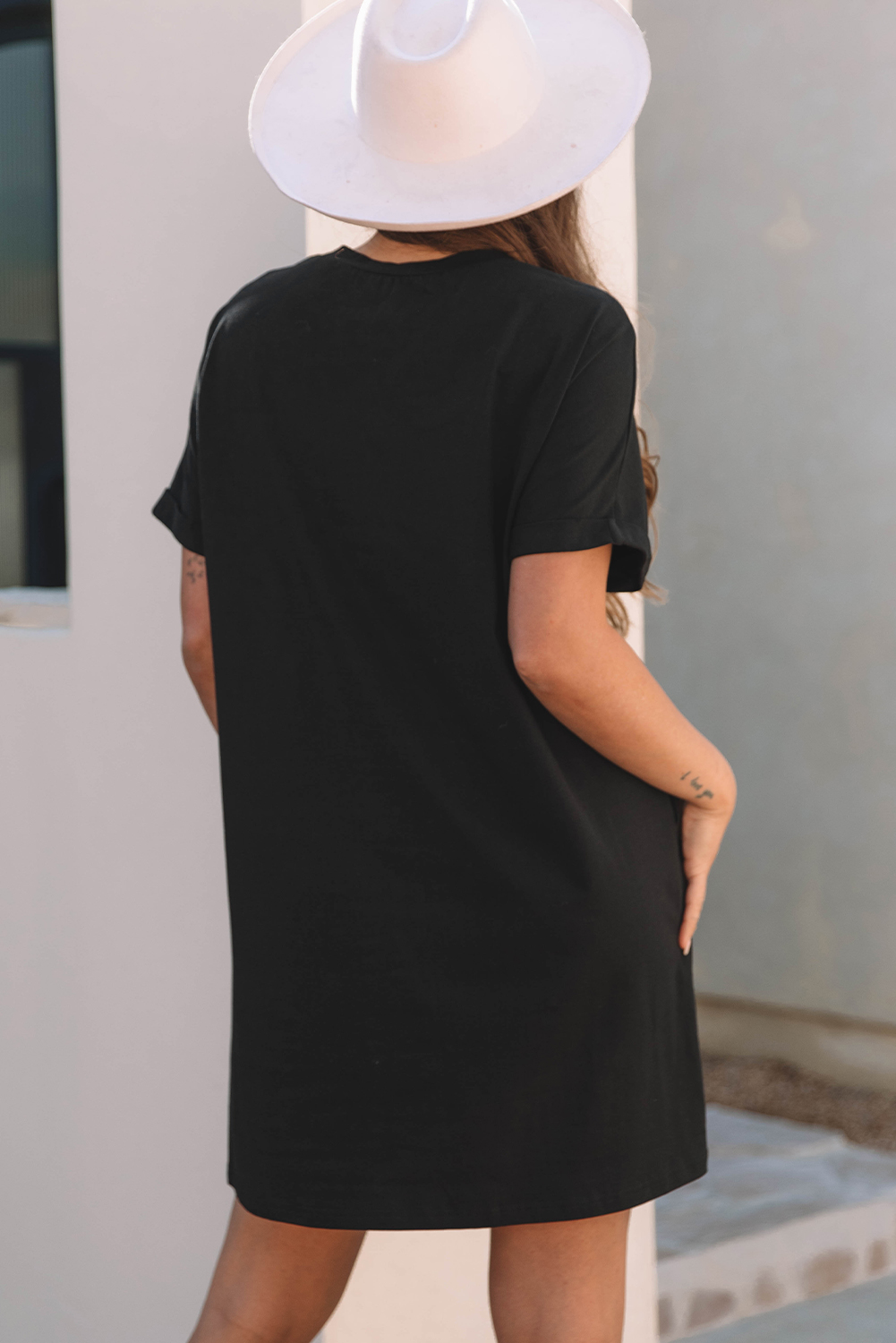 Cotton Nashville Guitar Mini Dress, Women's Short Sleeve - Detail View 6 Cotton Nashville Guitar Mini Dress, Women's Short Sleeve - Detail View 6