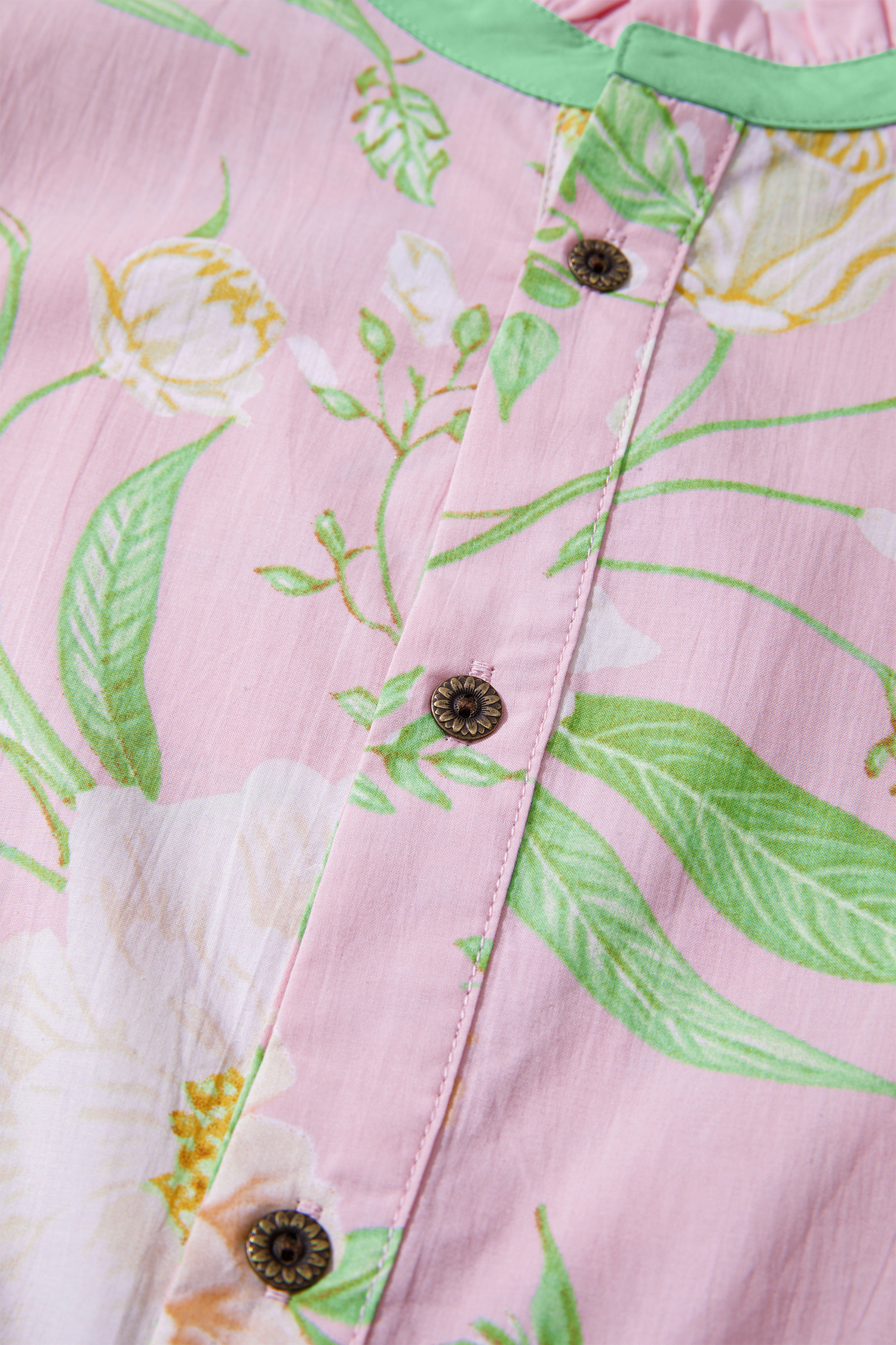 Boho Floral Print Dress for Women – 100% Cotton Tiered Maxi Dress with Pockets for Easter - Detail View 8 Boho Floral Print Dress for Women – 100% Cotton Tiered Maxi Dress with Pockets for Easter - Detail View 8