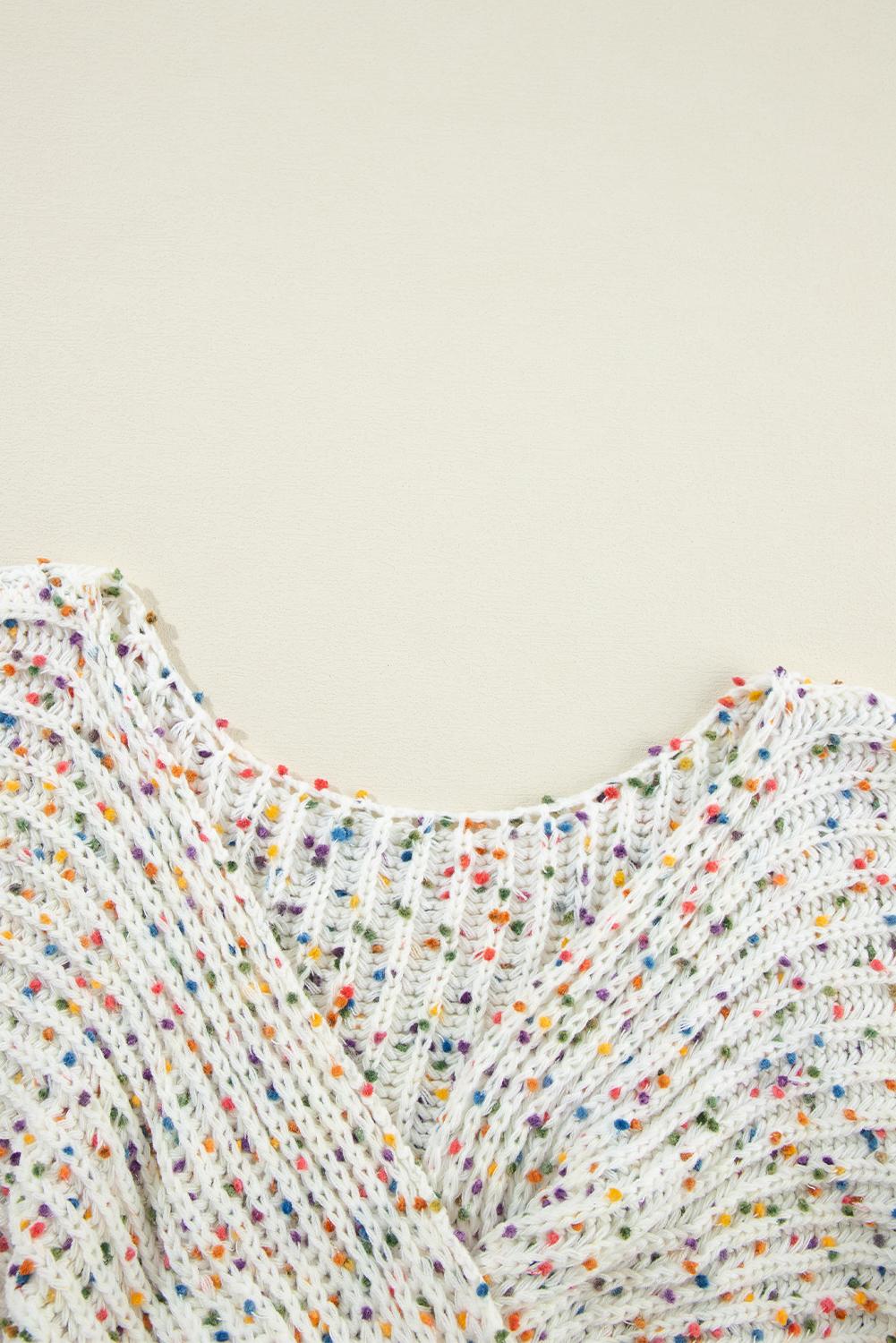 Casual Round Neck Sweater for Fall - Eye-Catching Confetti Pattern - Detail View 19 Casual Round Neck Sweater for Fall - Eye-Catching Confetti Pattern - Detail View 19