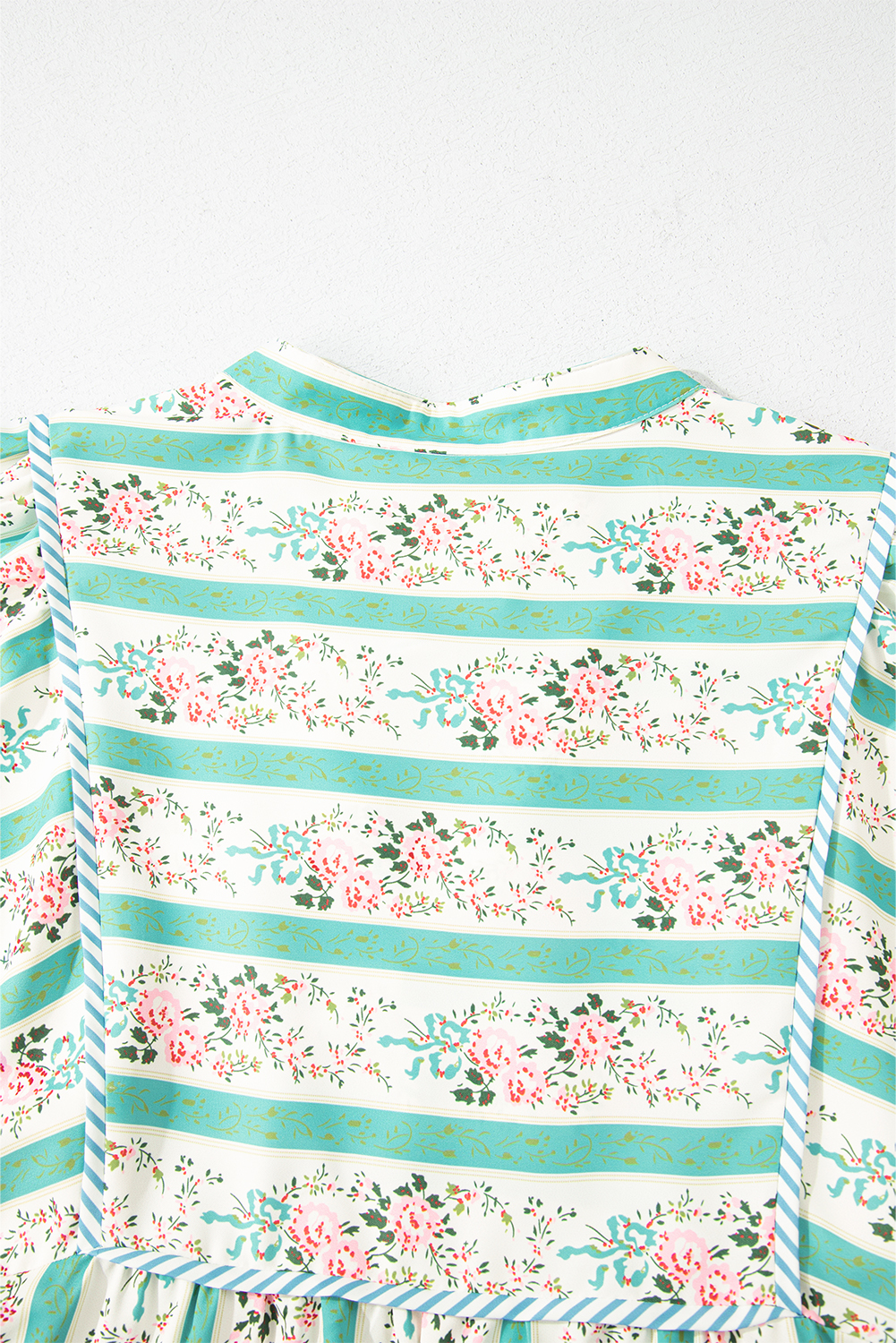Fashion-Forward Striped Floral Dress for Summer Vacation - High Waist, Pocket Detail - Detail View 11 Fashion-Forward Striped Floral Dress for Summer Vacation - High Waist, Pocket Detail - Detail View 11