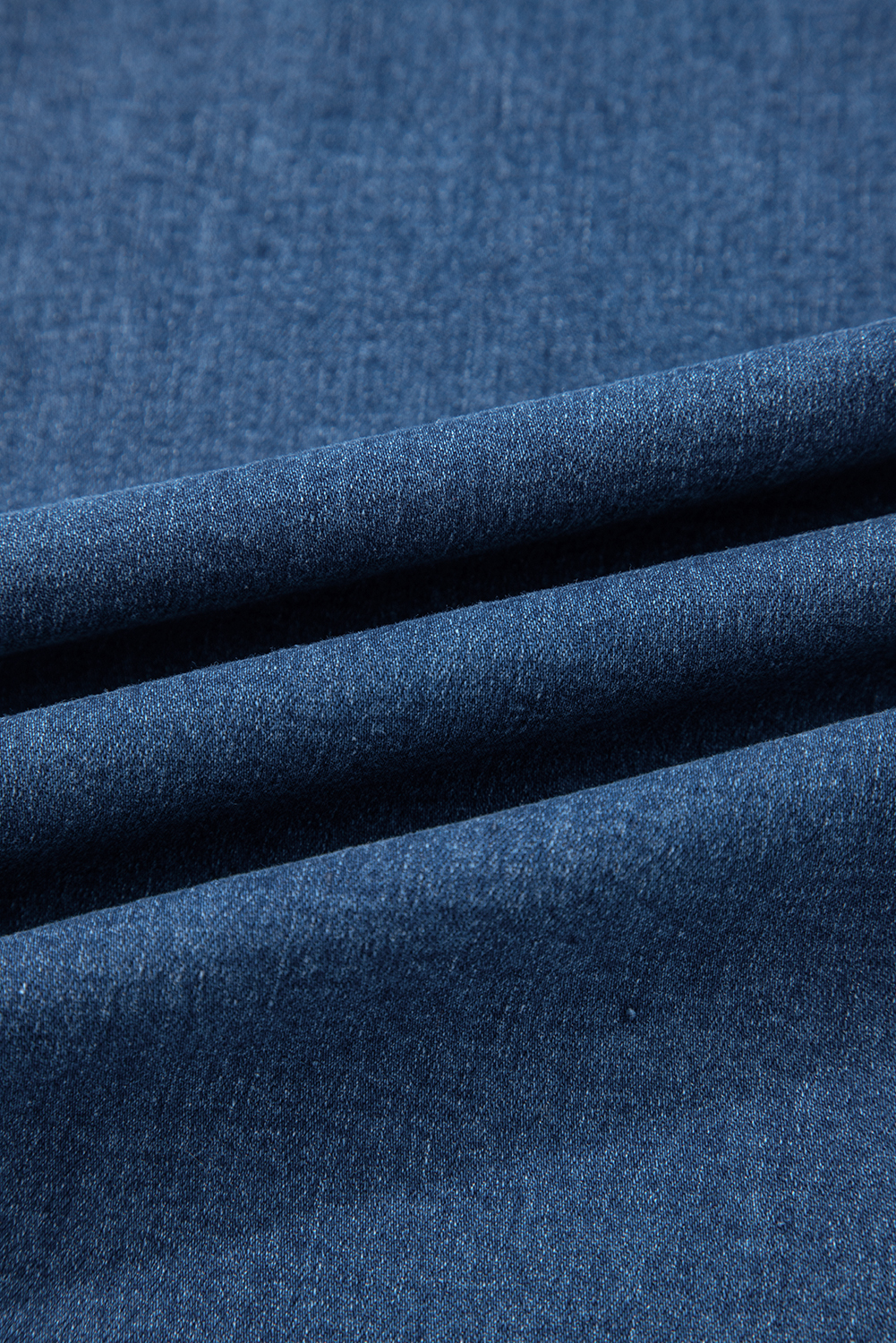 Stylish Sail Blue Plus Size Denim Pants with Elastic Waist – Ruffled Wide Leg Design - Detail View 12 Stylish Sail Blue Plus Size Denim Pants with Elastic Waist – Ruffled Wide Leg Design - Detail View 12