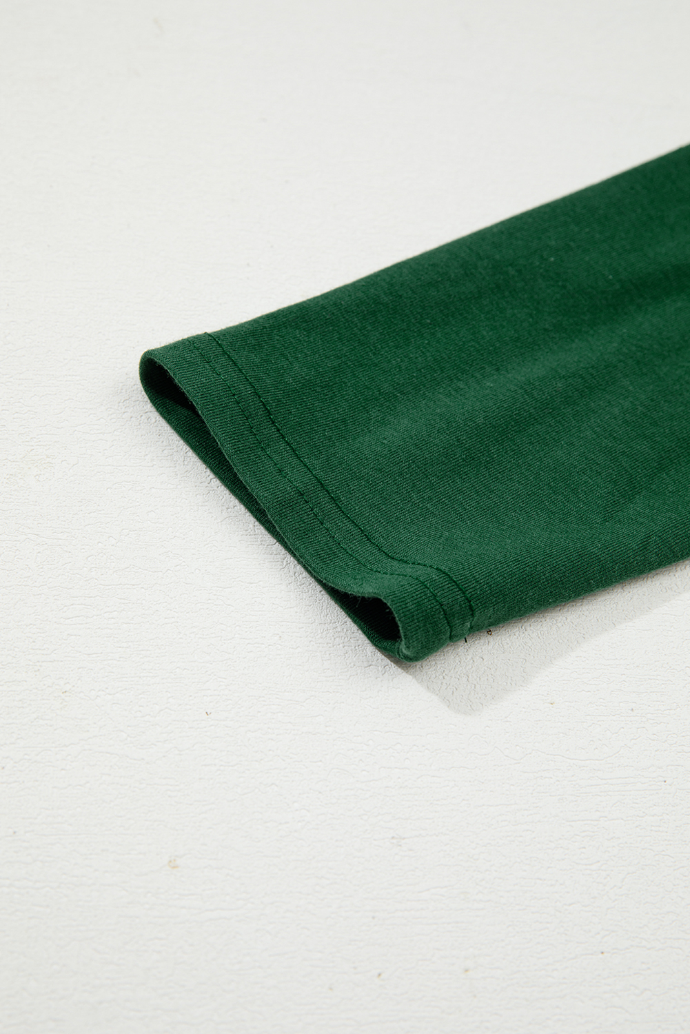 Casual Solid Color Round Neck Top for Women in Evergreen - Detail View 11 Casual Solid Color Round Neck Top for Women in Evergreen - Detail View 11