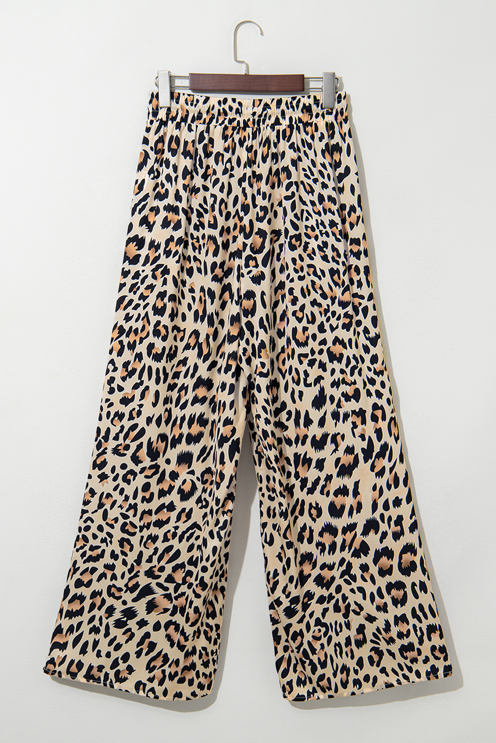 Women's Pants, Parchment Leopard, Wide Leg, Drawstring, Casual, Comfortable, Lightweight Fabric, Statement Print, Daily Wear, Spring Fashion, Relaxed Elegance, Trendy Style, Bottoms - Detail View 4 Women's Pants, Parchment Leopard, Wide Leg, Drawstring, Casual, Comfortable, Lightweight Fabric, Statement Print, Daily Wear, Spring Fashion, Relaxed Elegance, Trendy Style, Bottoms - Detail View 4