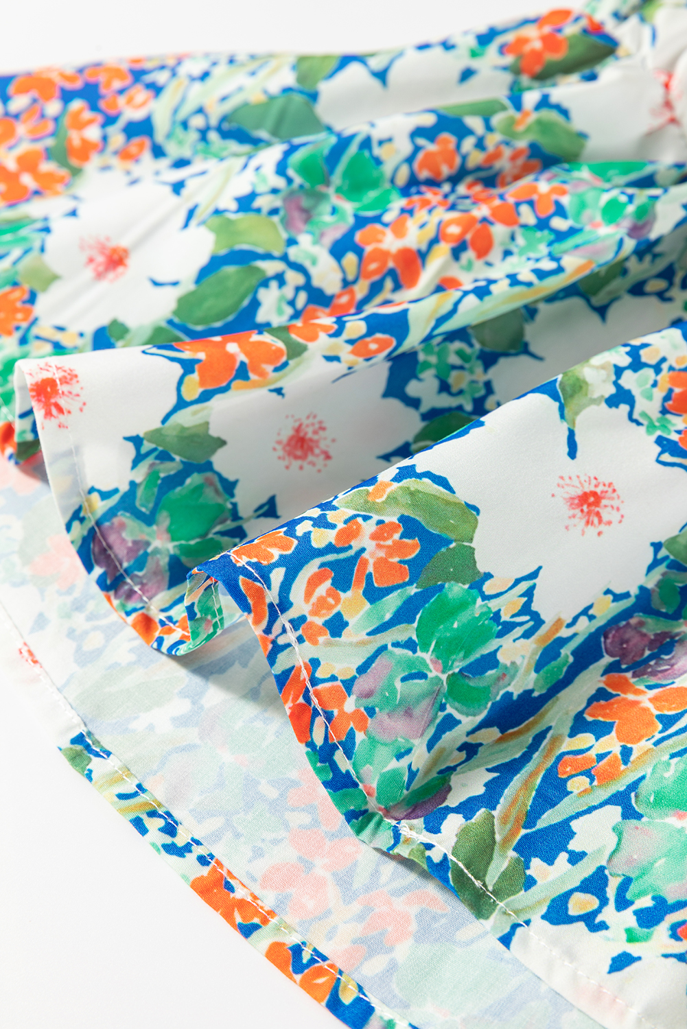 Women's Blouse, Green Floral Print, Bow Applique, Sleeveless, Peplum Style, V Neck, Summer Fashion, Casual Wear, Charming Design, Flattering Silhouette, Country Style, Daily Outfit, 100% Polyester - Detail View 12 Women's Blouse, Green Floral Print, Bow Applique, Sleeveless, Peplum Style, V Neck, Summer Fashion, Casual Wear, Charming Design, Flattering Silhouette, Country Style, Daily Outfit, 100% Polyester - Detail View 12