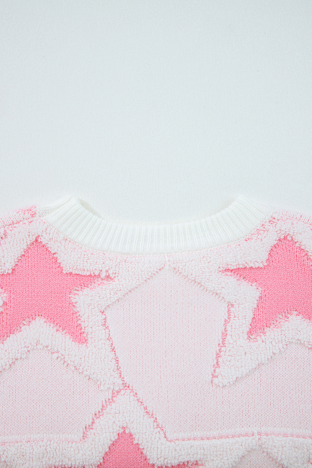 Women's Sachet Pink Oversized Star Pattern Sweater – Cozy Casual Winter Style for Daily Wear - Detail View 10 Women's Sachet Pink Oversized Star Pattern Sweater – Cozy Casual Winter Style for Daily Wear - Detail View 10