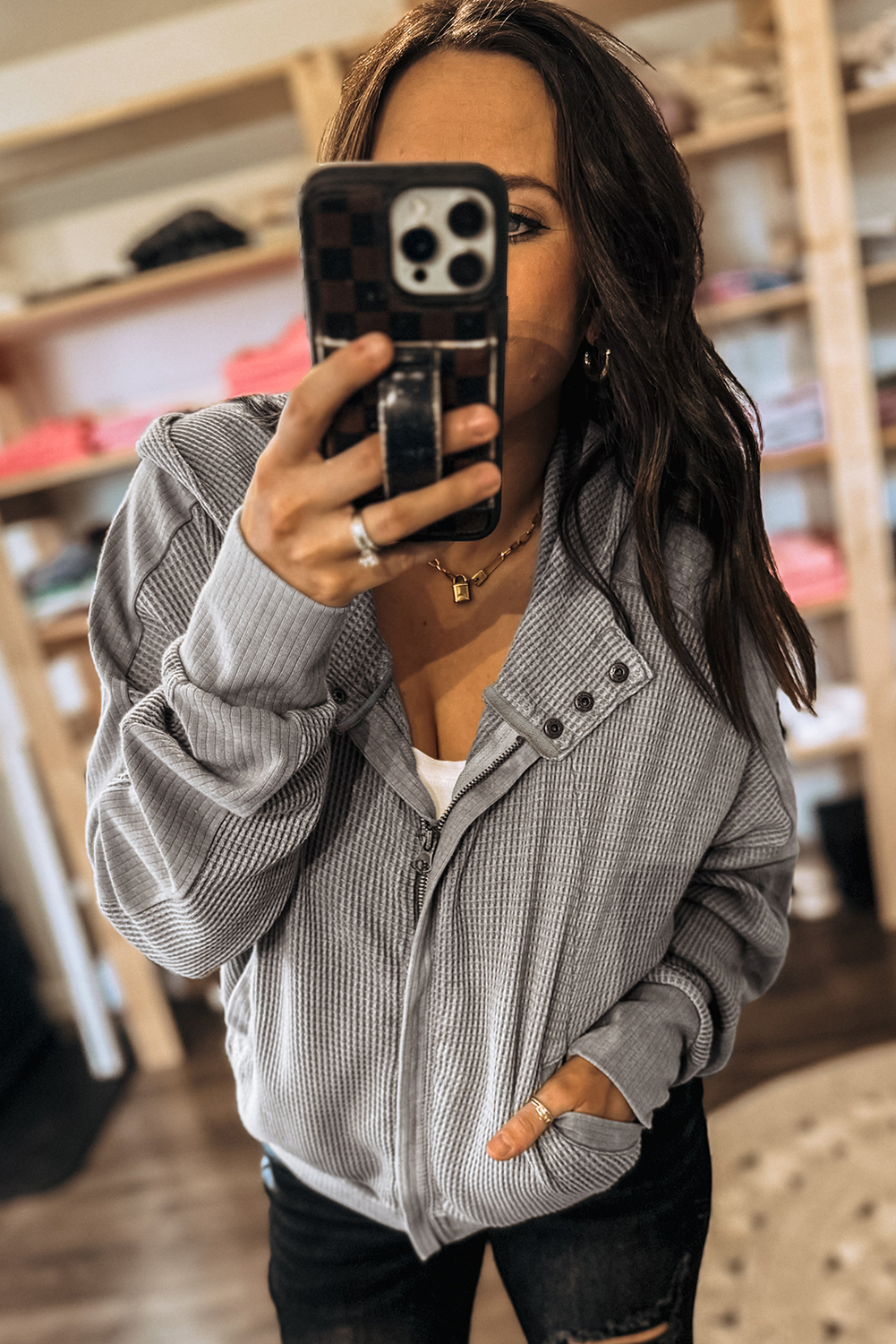 Versatile Patchwork Design Zip Up Jacket - Ideal for Daily Wear and Outdoor Activities - Detail View 7 Versatile Patchwork Design Zip Up Jacket - Ideal for Daily Wear and Outdoor Activities - Detail View 7