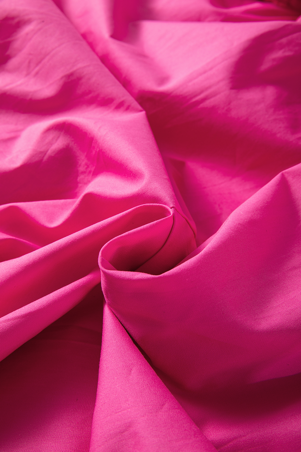 Women's Mini Dress, Bright Pink, Puff Sleeve, High Waist, Tie Front, Cute Style, Solid Color, Summer Fashion, Daily Wear, Romantic Look, A-Line Silhouette, Trendy Dress, Casual Chic, Stylish Outfit - Detail View 12 Women's Mini Dress, Bright Pink, Puff Sleeve, High Waist, Tie Front, Cute Style, Solid Color, Summer Fashion, Daily Wear, Romantic Look, A-Line Silhouette, Trendy Dress, Casual Chic, Stylish Outfit - Detail View 12
