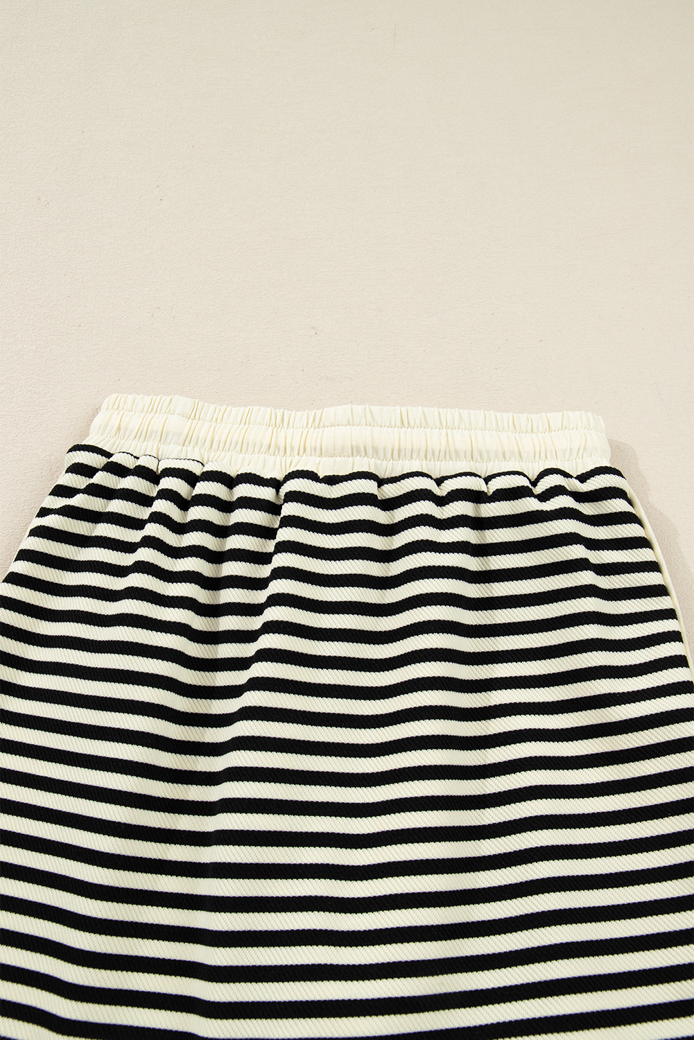 Women's Black Stripe Pullover Top & High-Waist Mini Skirt Set - Detail View 13 Women's Black Stripe Pullover Top & High-Waist Mini Skirt Set - Detail View 13