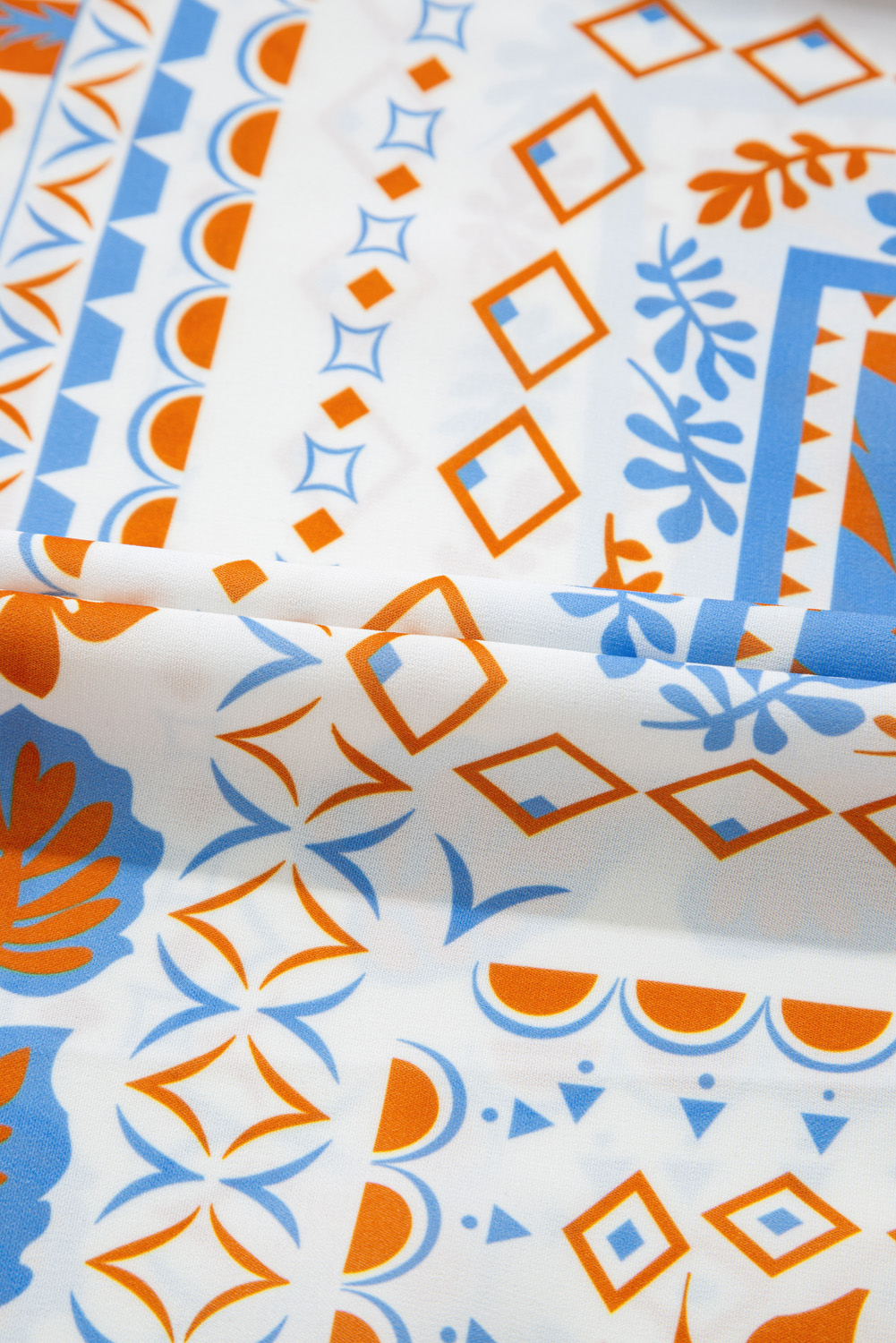 Elegant Orange Vacation Dress: High Waist A-Line Design with Feminine Flair - Detail View 11 Elegant Orange Vacation Dress: High Waist A-Line Design with Feminine Flair - Detail View 11
