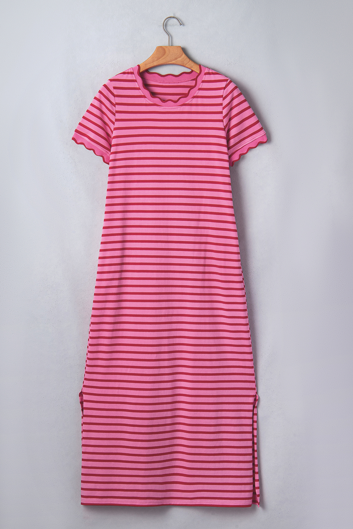 Chic Striped Long T-Shirt Dress for Women – Cotton Blend Side Slit Casual Dress Gift - Detail View 6 Chic Striped Long T-Shirt Dress for Women – Cotton Blend Side Slit Casual Dress Gift - Detail View 6