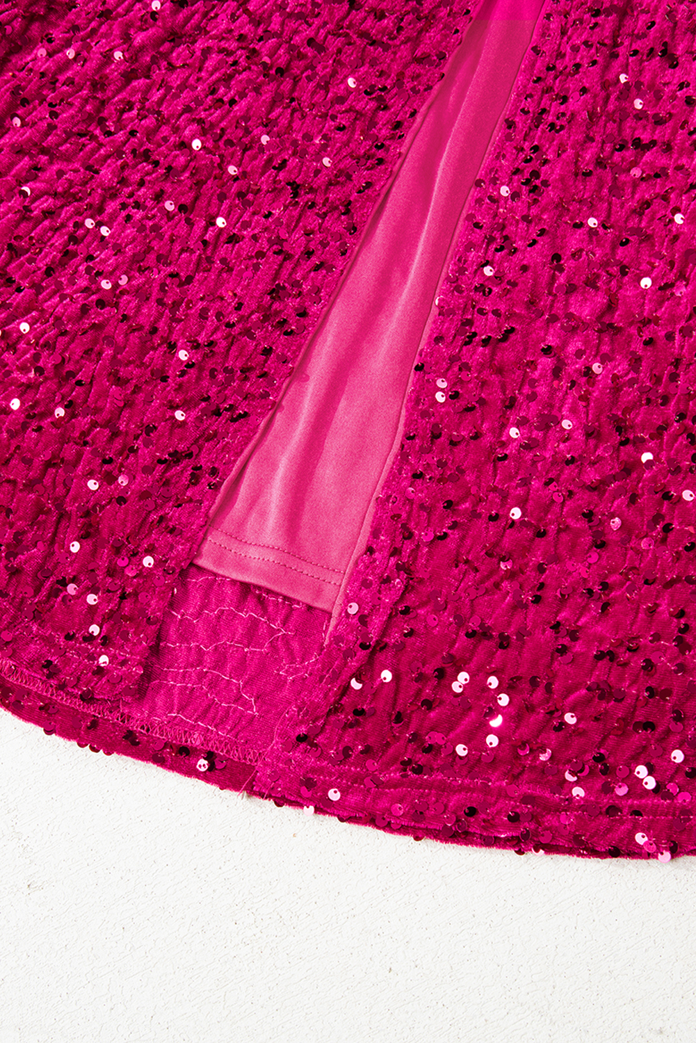 Women's Pitaya Pink One Shoulder Sequin Gown – Elegant Floor-Length Dress for Formal Events - Detail View 13 Women's Pitaya Pink One Shoulder Sequin Gown – Elegant Floor-Length Dress for Formal Events - Detail View 13