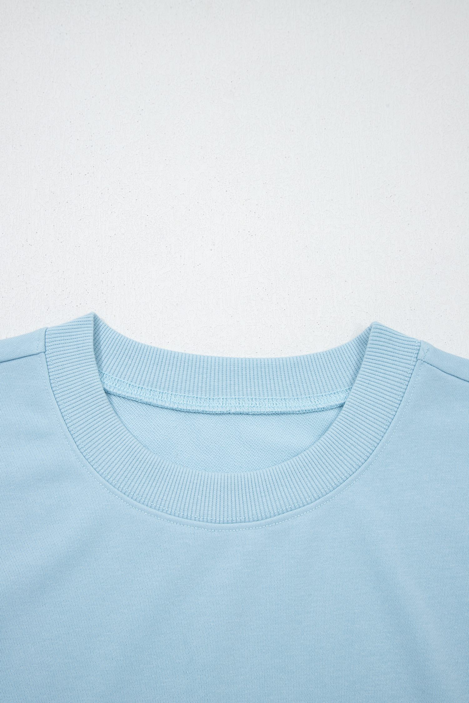 Activewear Lounge Set for Women – Mist Blue Short Sleeve Top and High Waist Shorts, Versatile Daily Outfit - Detail View 12 Activewear Lounge Set for Women – Mist Blue Short Sleeve Top and High Waist Shorts, Versatile Daily Outfit - Detail View 12