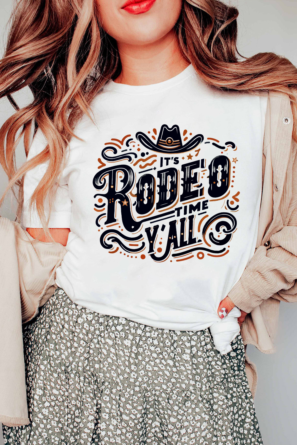 Trendy Short Sleeve Round Neck T-Shirt for Daily Wear - Perfect for Rodeo Lovers - Detail View 3 Trendy Short Sleeve Round Neck T-Shirt for Daily Wear - Perfect for Rodeo Lovers - Detail View 3