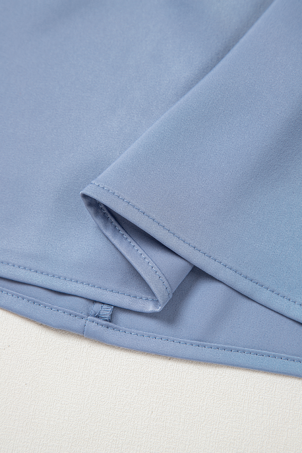 Women's Satin Draped Blouse, Elegant Long Bell Sleeve Top - Detail View 10 Women's Satin Draped Blouse, Elegant Long Bell Sleeve Top - Detail View 10