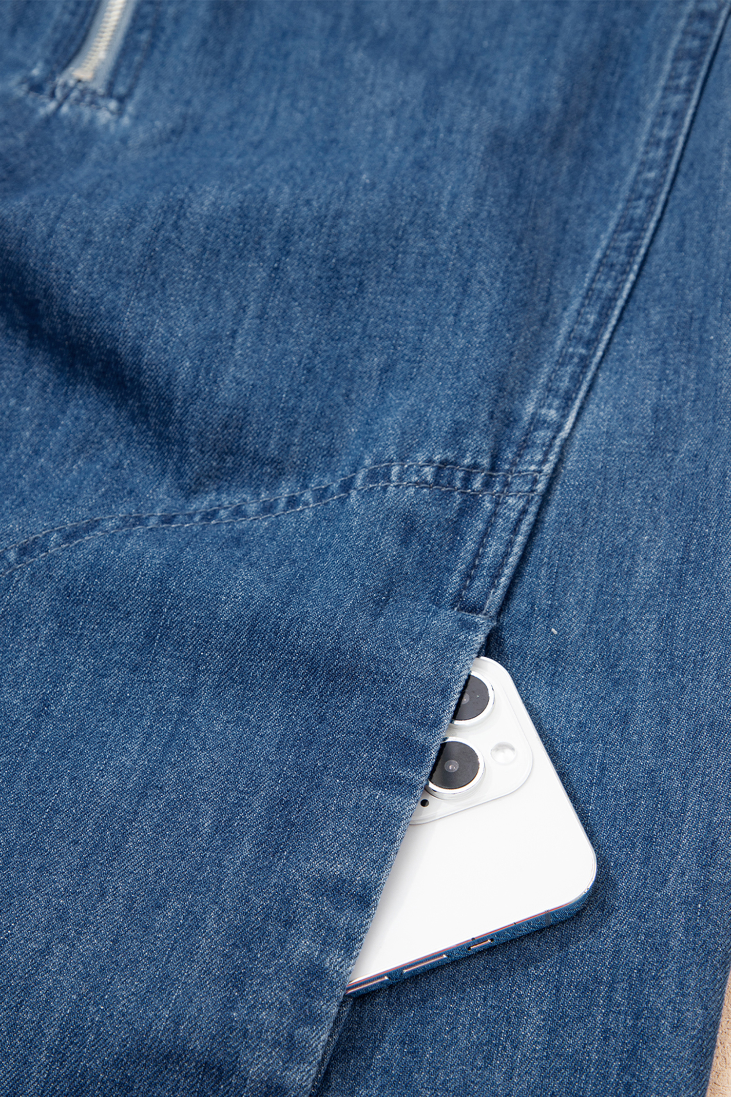 Stylish Blue Zip-Up Denim Mini Dress for Women – Short Sleeve Shift Design for Daily Outings - Detail View 11 Stylish Blue Zip-Up Denim Mini Dress for Women – Short Sleeve Shift Design for Daily Outings - Detail View 11