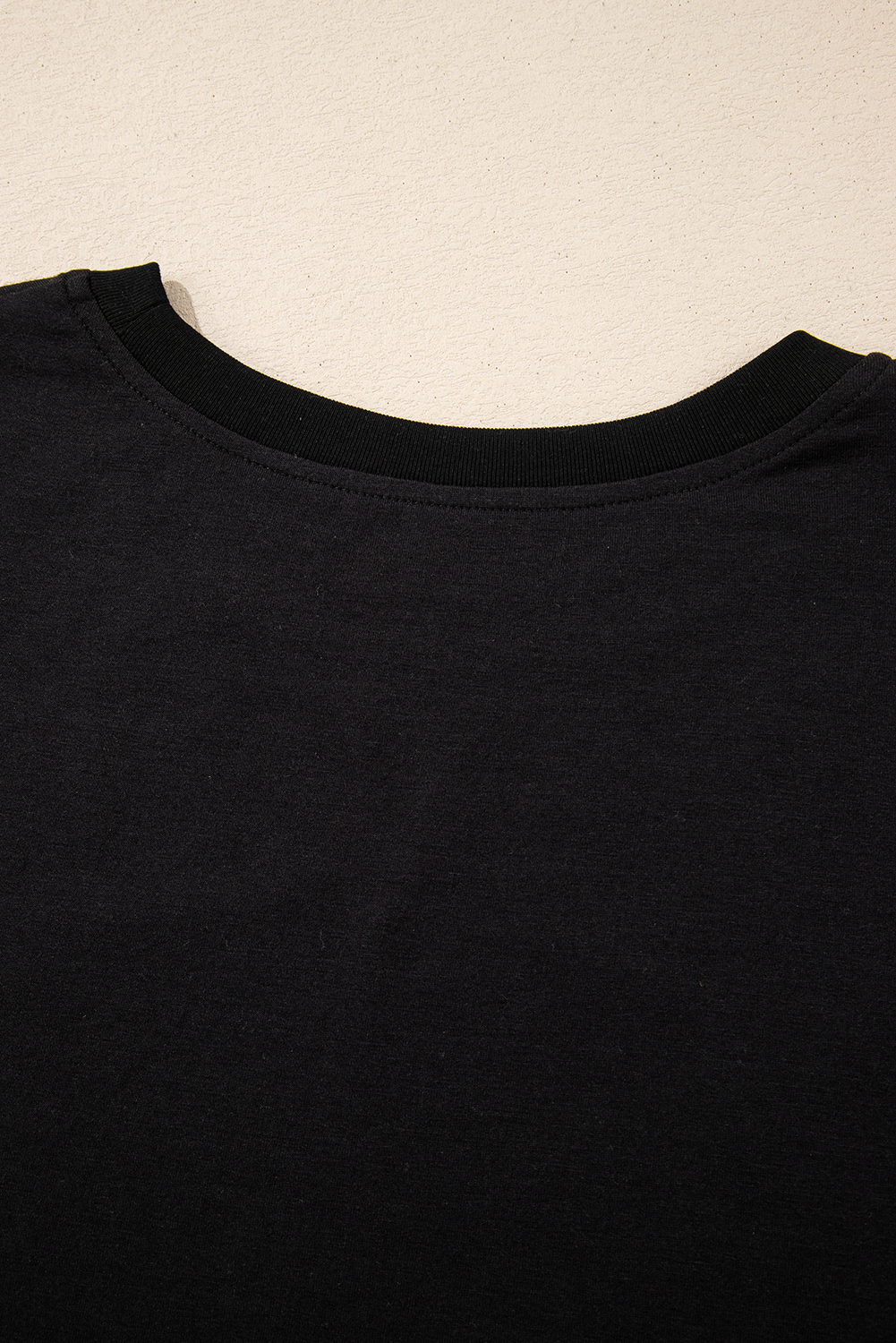 Women's Black Checkerboard Peace Sign Printed Round Neck T-Shirt - Detail View 13 Women's Black Checkerboard Peace Sign Printed Round Neck T-Shirt - Detail View 13