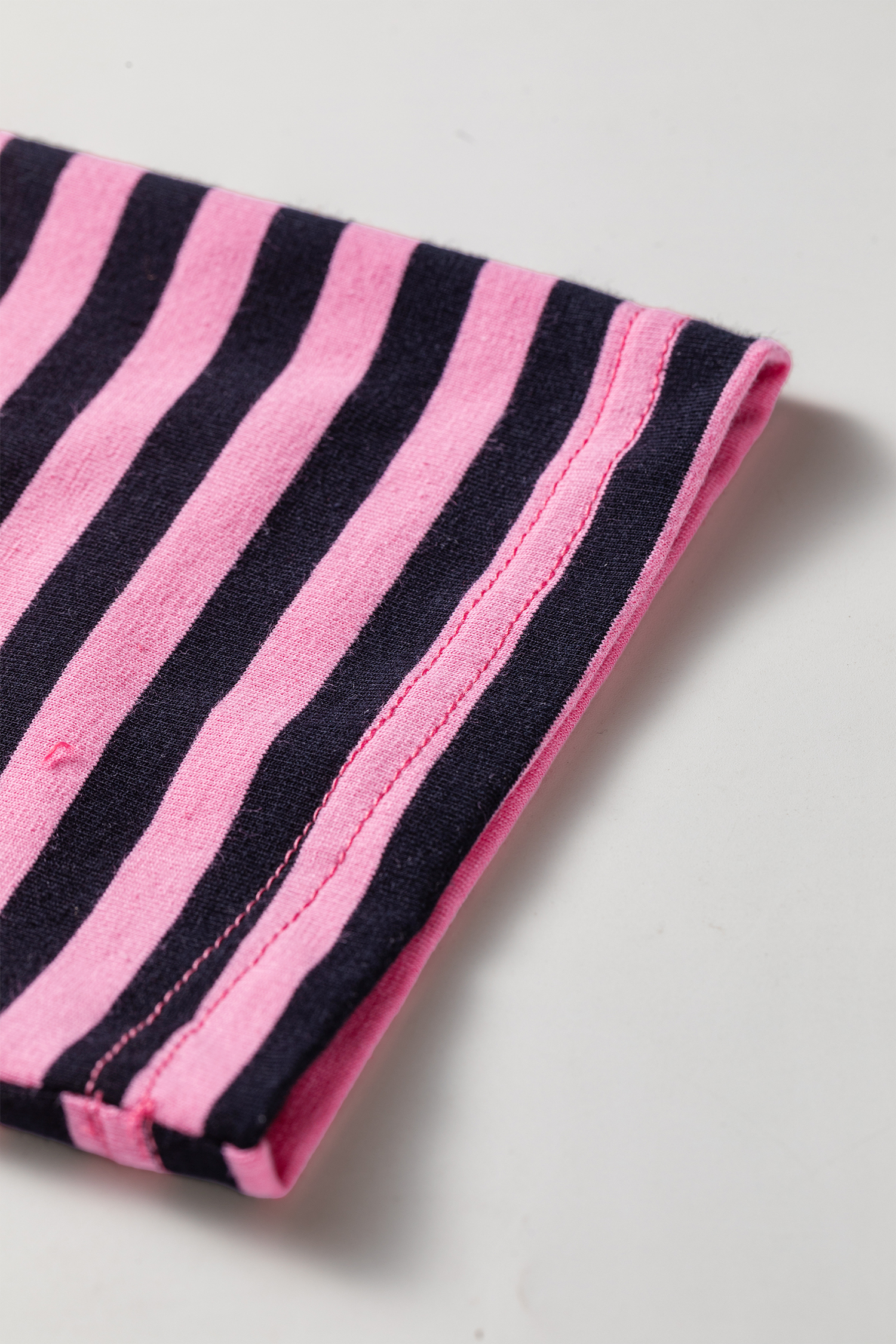 Pink Striped Women's Pajama Set, Long Sleeve Lounge - Detail View 8 Pink Striped Women's Pajama Set, Long Sleeve Lounge - Detail View 8