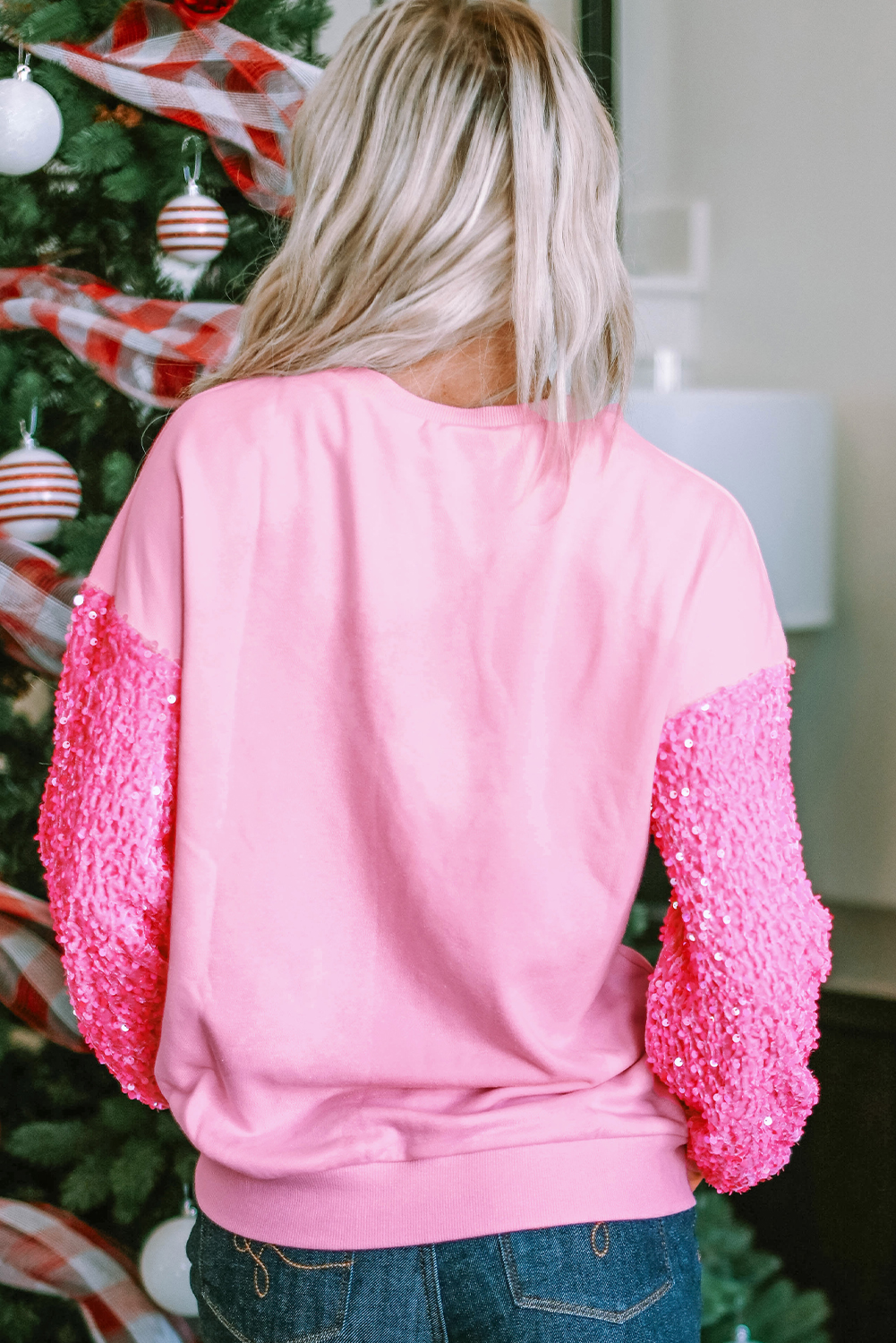 Festive Drop Shoulder Long Sleeve Tee - Shiny Nutcracker Design for Holiday Cheer - Detail View 2 Festive Drop Shoulder Long Sleeve Tee - Shiny Nutcracker Design for Holiday Cheer - Detail View 2