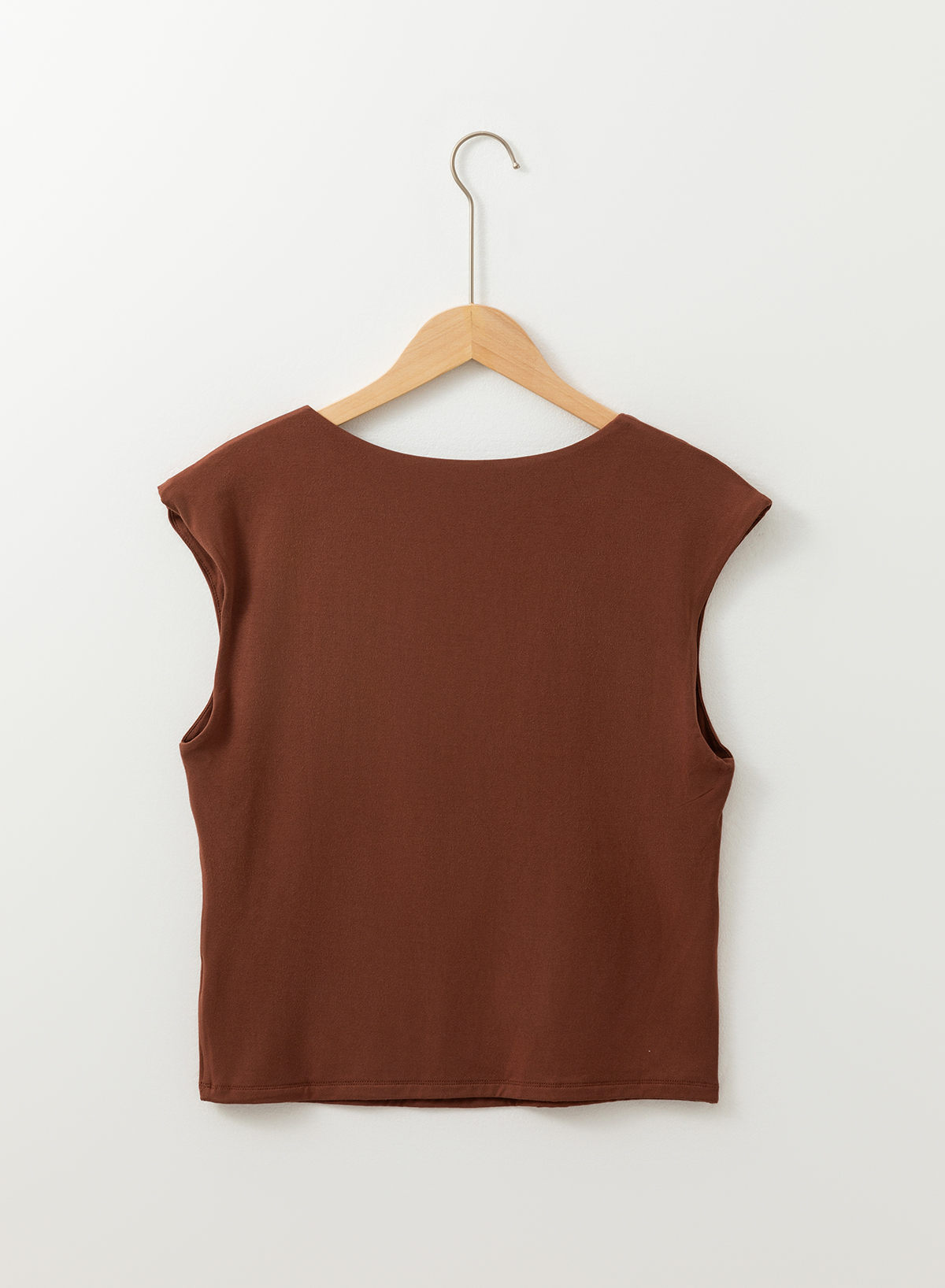 Soft and Breathable Coffee Viscose Blend Tank Top - Perfect for Summer Days - Detail View 7 Soft and Breathable Coffee Viscose Blend Tank Top - Perfect for Summer Days - Detail View 7