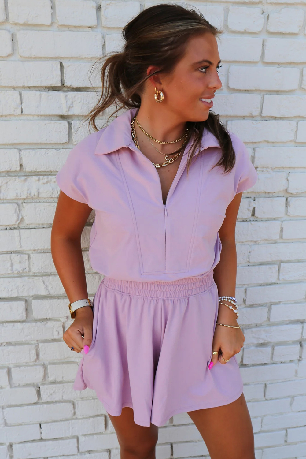 Stylish Orchid Bouquet Jumpsuit for Women - Versatile Casual Wear with Pockets - Detail View 3 Stylish Orchid Bouquet Jumpsuit for Women - Versatile Casual Wear with Pockets - Detail View 3