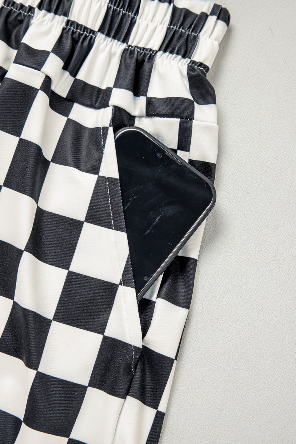 Teens Checkered High Waisted Shorts – Summer Casual - Detail View 9 Teens Checkered High Waisted Shorts – Summer Casual - Detail View 9