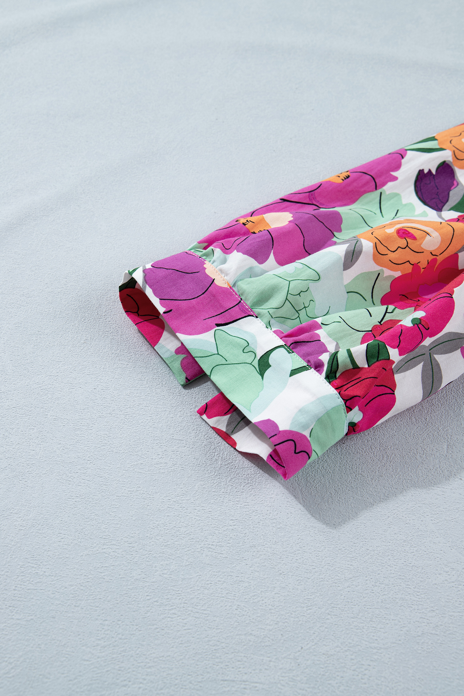 Casual Floral Print Midi Dress for Women – Half Sleeve V Neck A-Line Dress with Zip Up Detail, Daily Summer Wear - Detail View 8 Casual Floral Print Midi Dress for Women – Half Sleeve V Neck A-Line Dress with Zip Up Detail, Daily Summer Wear - Detail View 8