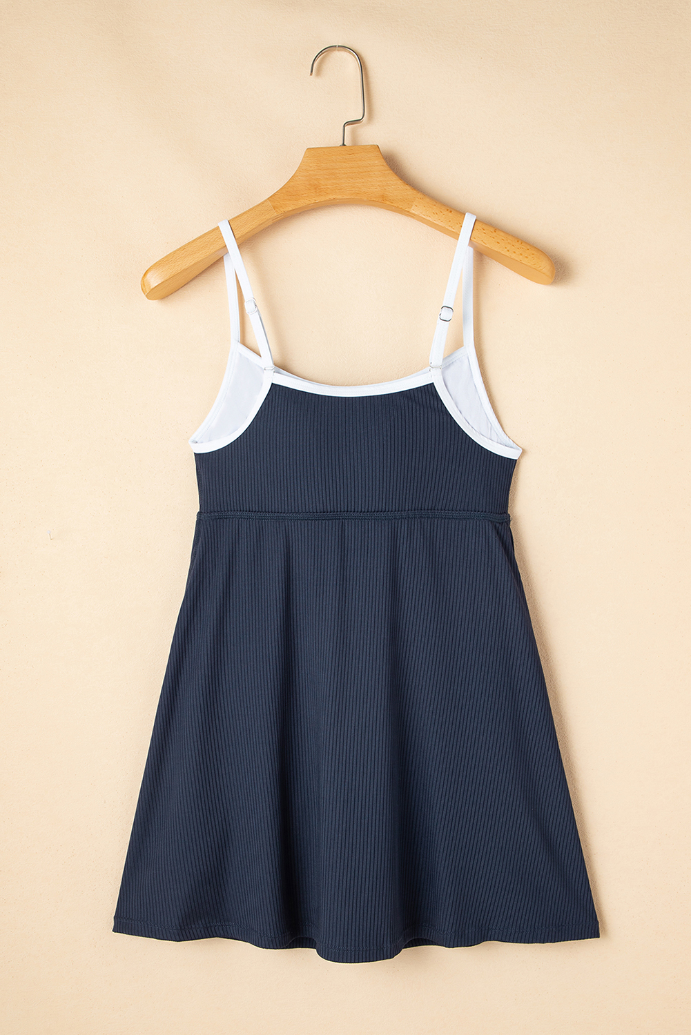 Active Women's Navy Blue Color Block Swim Dress – High Waist Padded Style for Pool Days - Detail View 5 Active Women's Navy Blue Color Block Swim Dress – High Waist Padded Style for Pool Days - Detail View 5