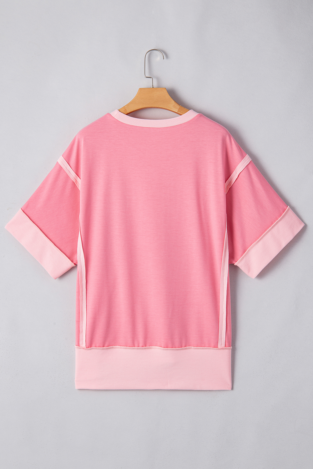 Chic Casual Peach Blossom Top - Short Sleeve with Edgy Raw Hemline - Detail View 18 Chic Casual Peach Blossom Top - Short Sleeve with Edgy Raw Hemline - Detail View 18