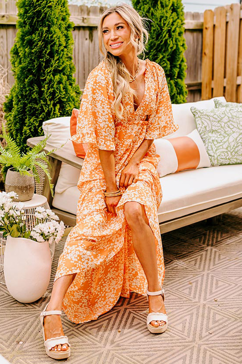 Charming High Waist Long Dress - Perfect for Vacation and Daily Wear - Detail View 3 Charming High Waist Long Dress - Perfect for Vacation and Daily Wear - Detail View 3