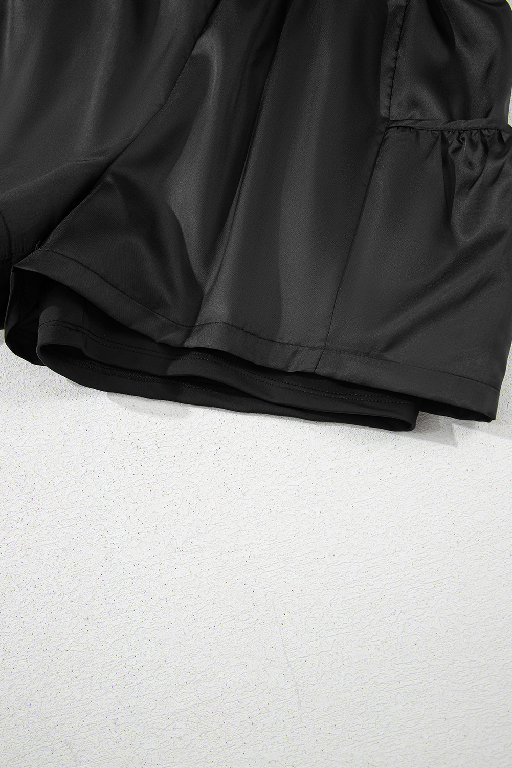 Stylish and Comfortable High Waist Black Shorts with Side Pockets - Detail View 10 Stylish and Comfortable High Waist Black Shorts with Side Pockets - Detail View 10