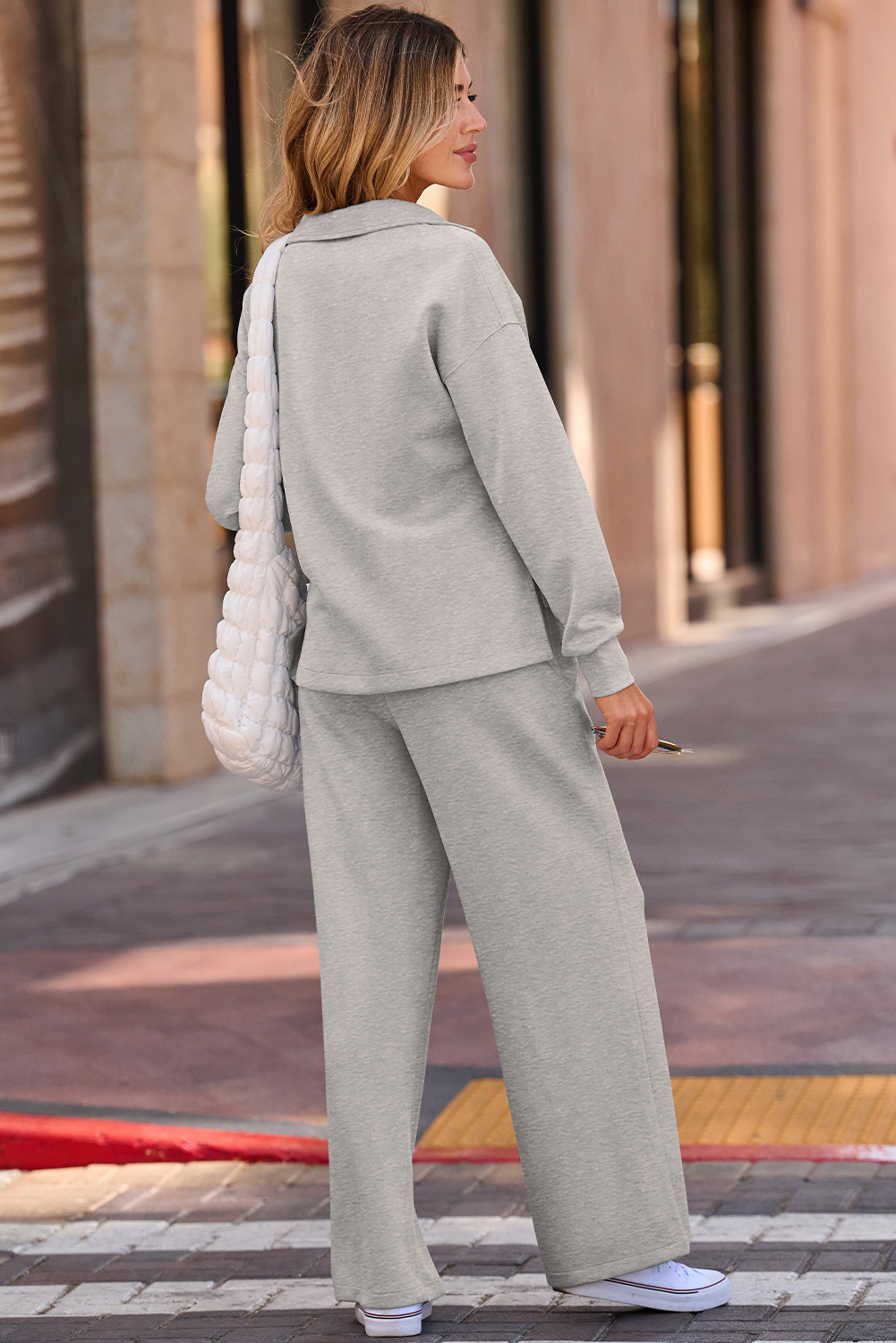Comfortable Two Piece Outfit, Women's Soft Knit Daily Wear - Detail View 3 Comfortable Two Piece Outfit, Women's Soft Knit Daily Wear - Detail View 3