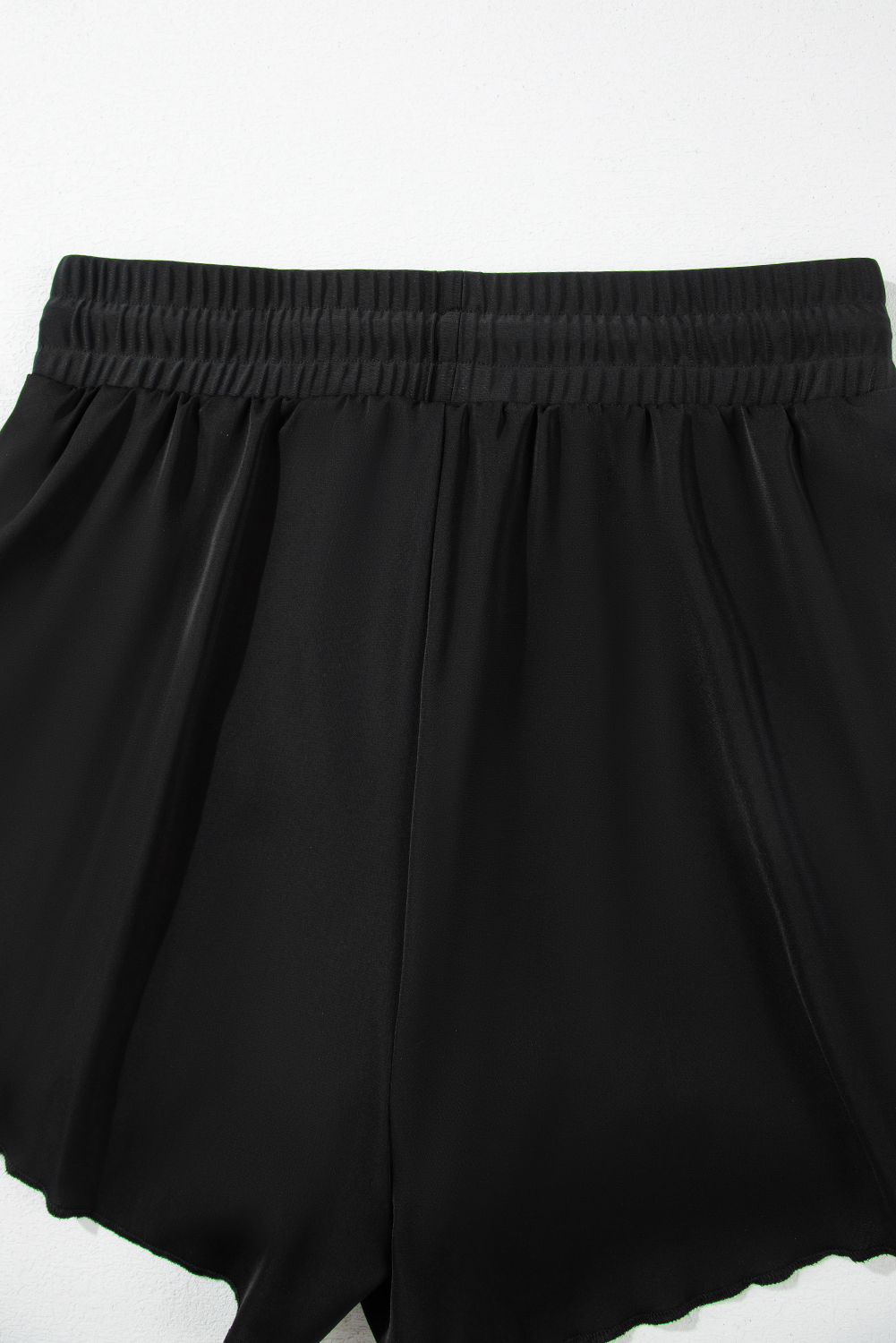 Women's Black High Waisted Drawstring 2-in-1 Color Block Bikini Shorts with Side Pocket - Detail View 13 Women's Black High Waisted Drawstring 2-in-1 Color Block Bikini Shorts with Side Pocket - Detail View 13