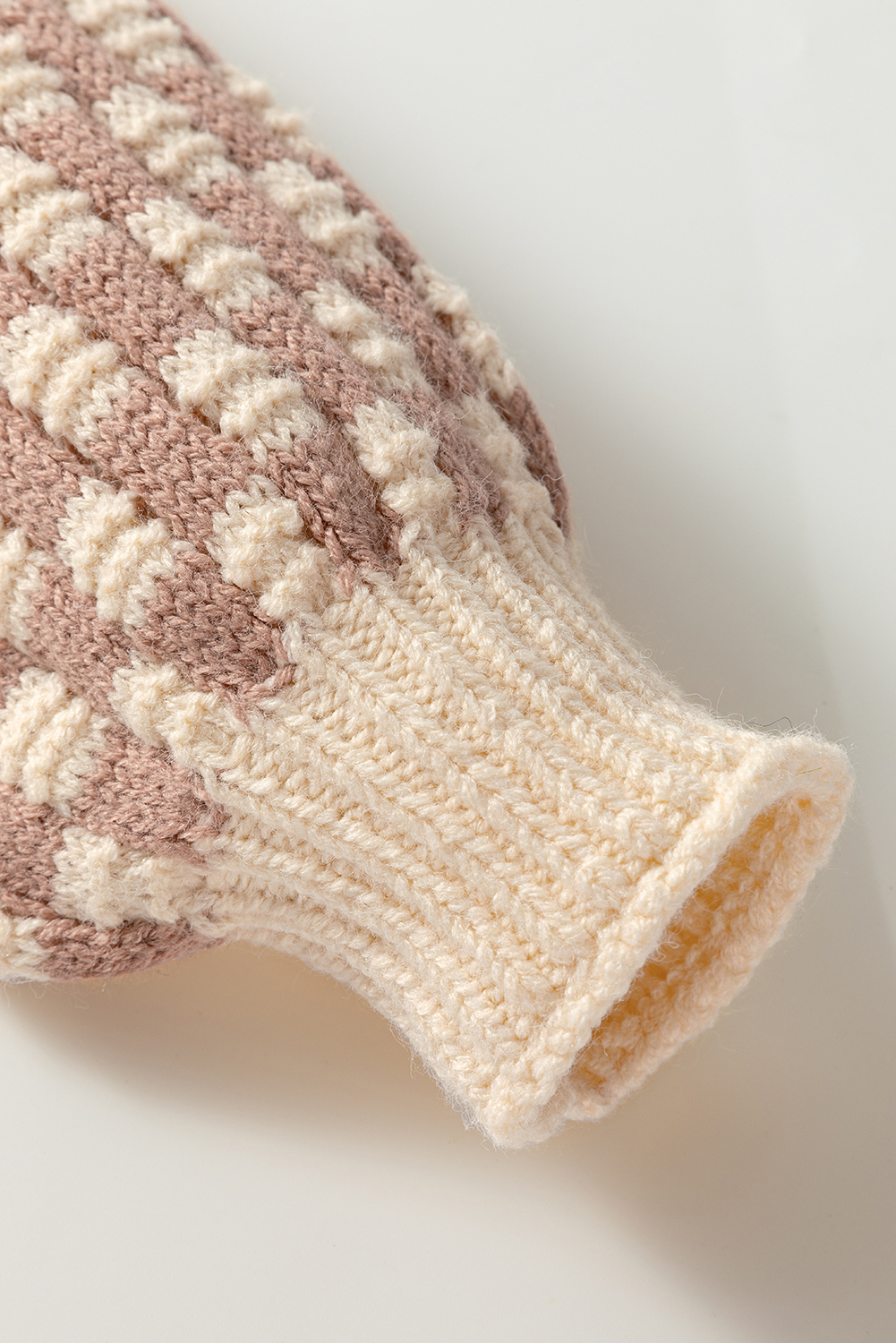 Women's Sweater, Khaki Stripe, Checkerboard, Drop Shoulder, Balloon Sleeve, Casual Style, Long Sleeve, Round Neck, Colorblock Design, Winter Fashion, Daily Wear, Cozy Knitwear, Striped Pattern, Plaid Pattern - Detail View 12 Women's Sweater, Khaki Stripe, Checkerboard, Drop Shoulder, Balloon Sleeve, Casual Style, Long Sleeve, Round Neck, Colorblock Design, Winter Fashion, Daily Wear, Cozy Knitwear, Striped Pattern, Plaid Pattern - Detail View 12