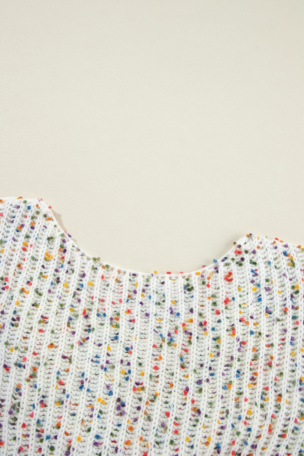 Women's White Confetti Reversible Twist Sweater - Versatile and Stylish - Detail View 21 Women's White Confetti Reversible Twist Sweater - Versatile and Stylish - Detail View 21