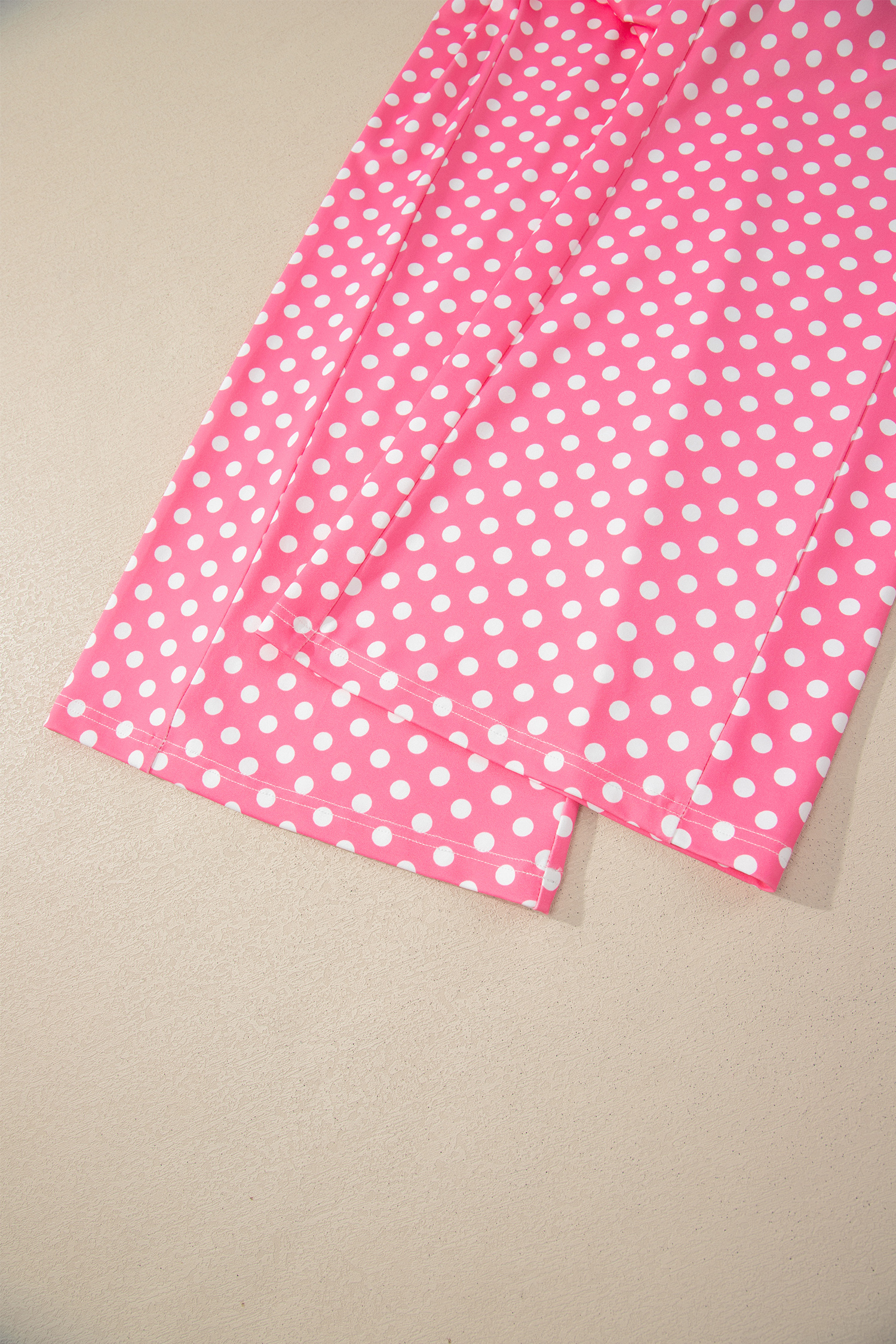 Women's Pink Polka Dot Sleeveless Set – Chic Summer Gift - Detail View 9 Women's Pink Polka Dot Sleeveless Set – Chic Summer Gift - Detail View 9